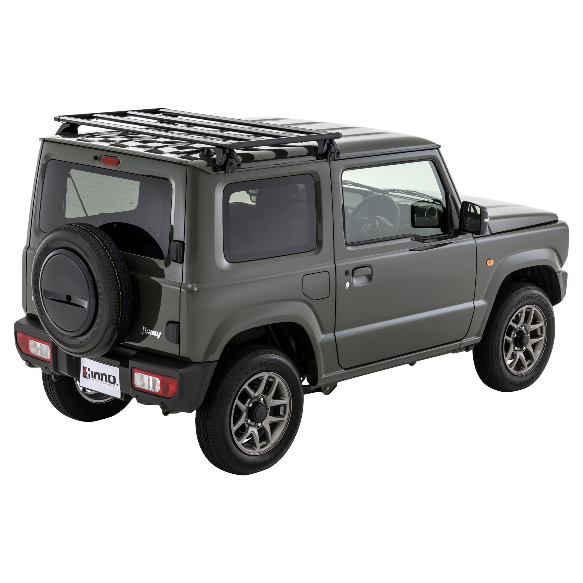 ジムニー用INNO フラットデッキベース・ハーフサイズ装着イメージ