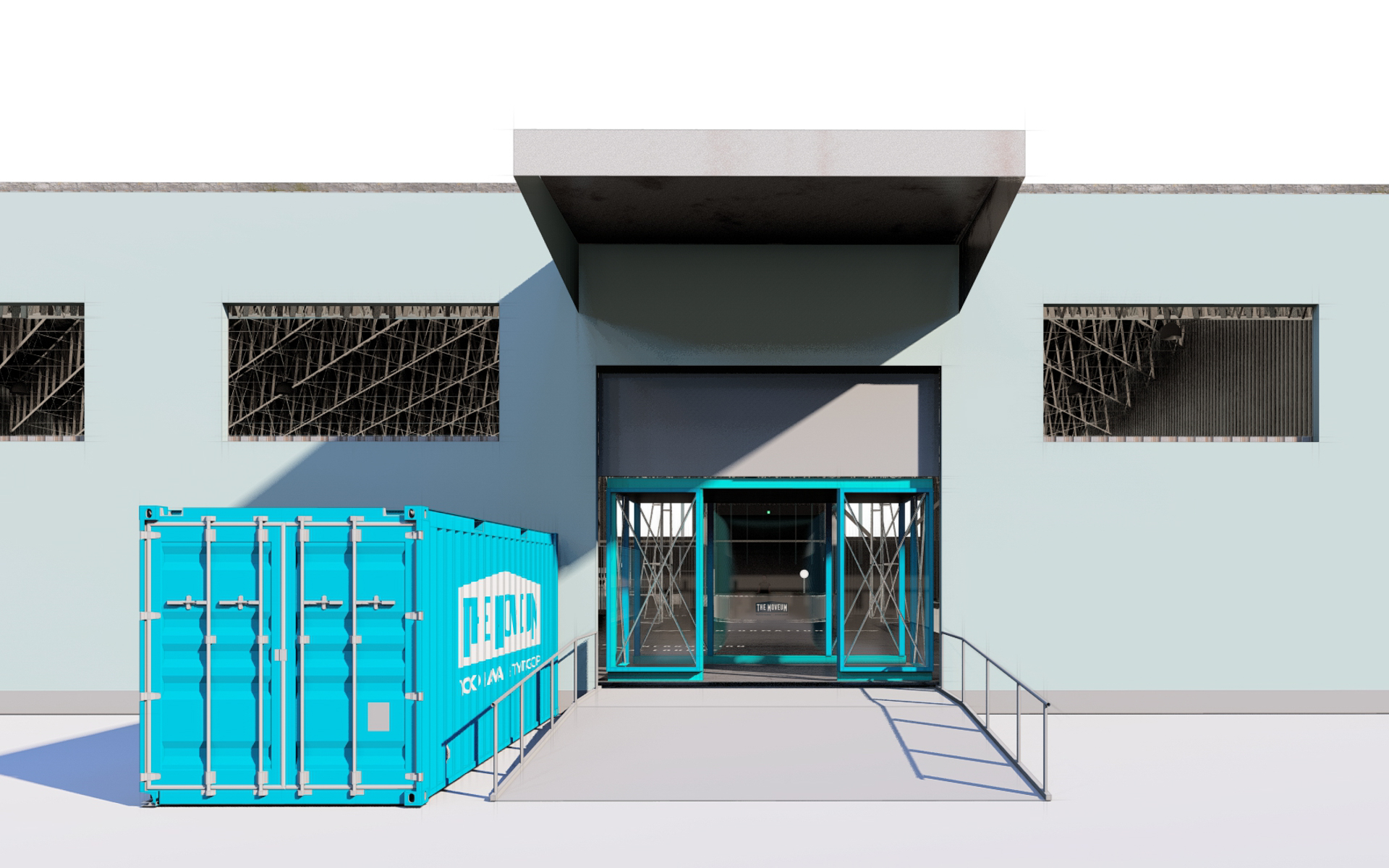 神奈川県横浜市の山下ふ頭に12月20日にオープンする、アートを軸にした文化教育発信施設「ザ・ムービアム ヨコハマ」外観イメージ