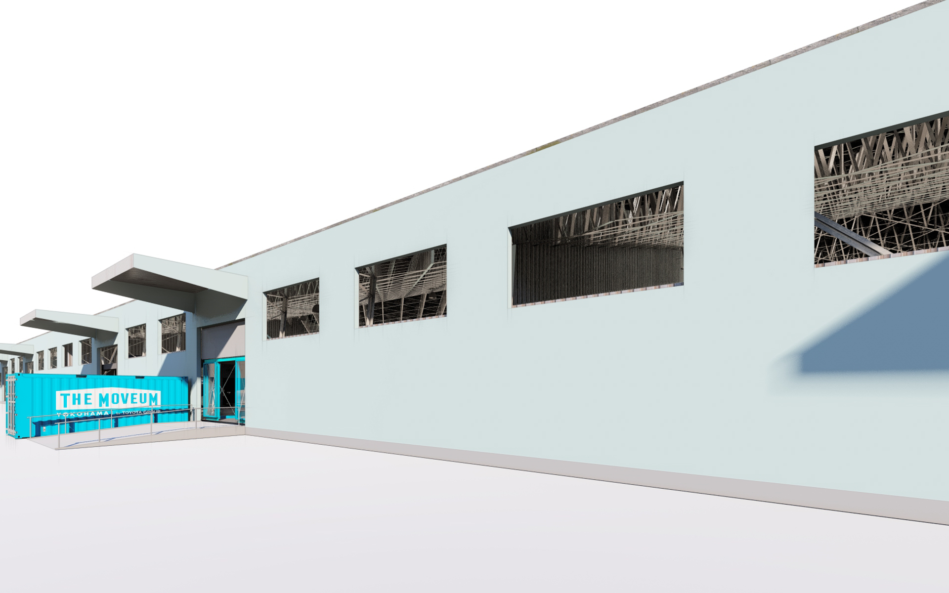 神奈川県横浜市の山下ふ頭に12月20日にオープンする、アートを軸にした文化教育発信施設「ザ・ムービアム ヨコハマ」外観イメージ
