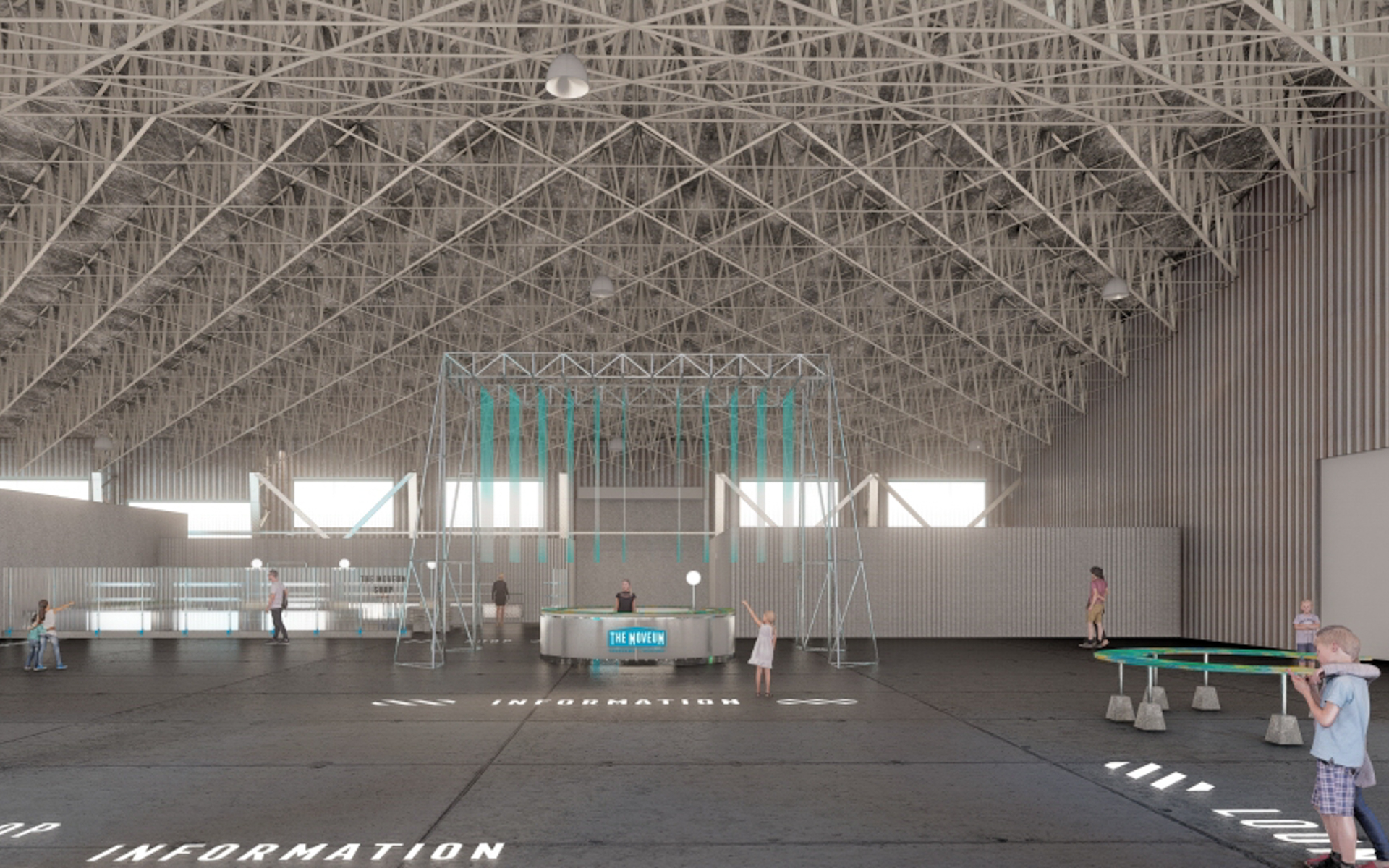 会場では約1800m<sup>2</sup>の巨大空間で、音と映像に包まれる没入型芸術体験ができるイマーシブアートを展開する