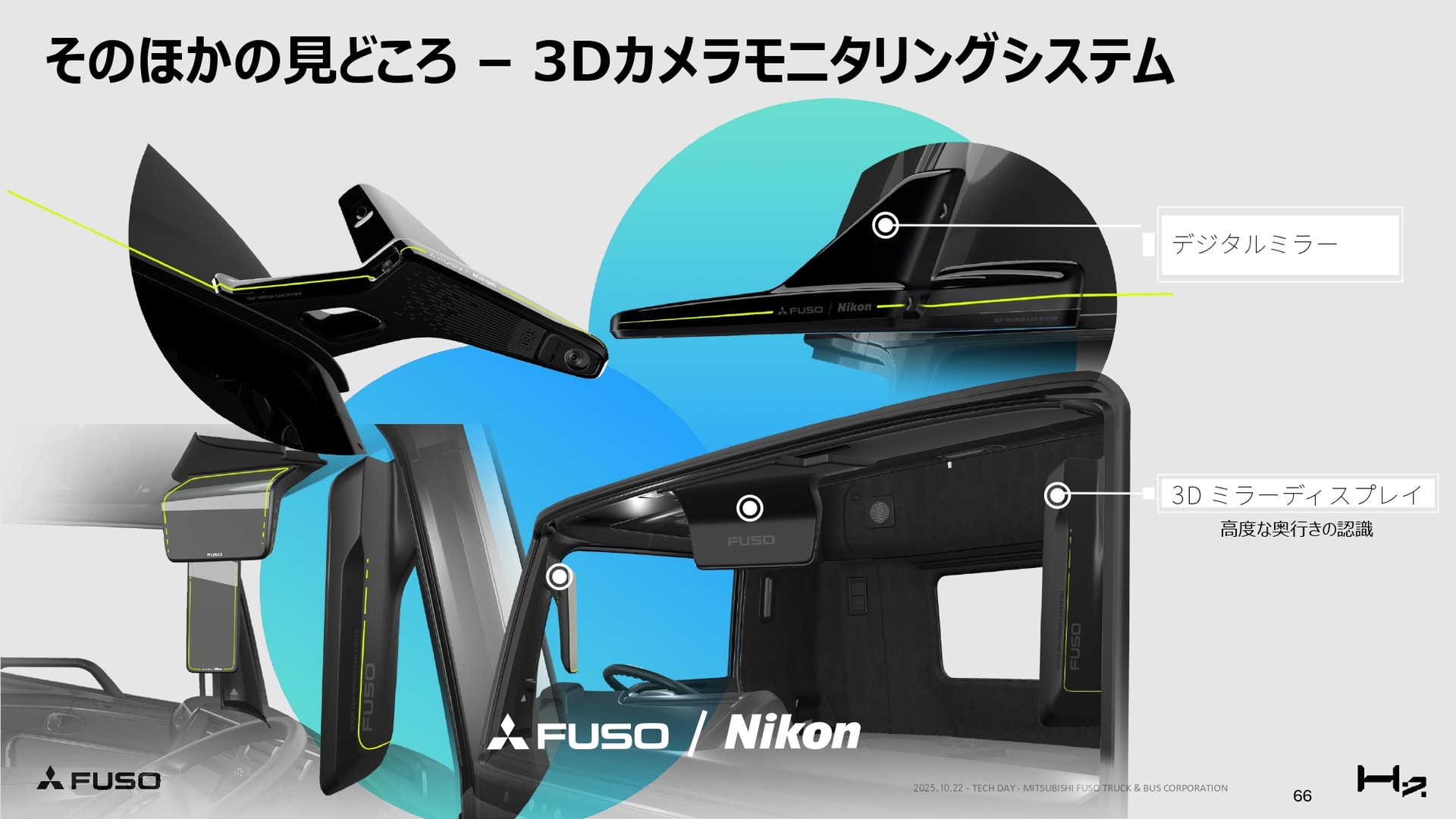 ニコンと共同開発の電子式のサイドミラー