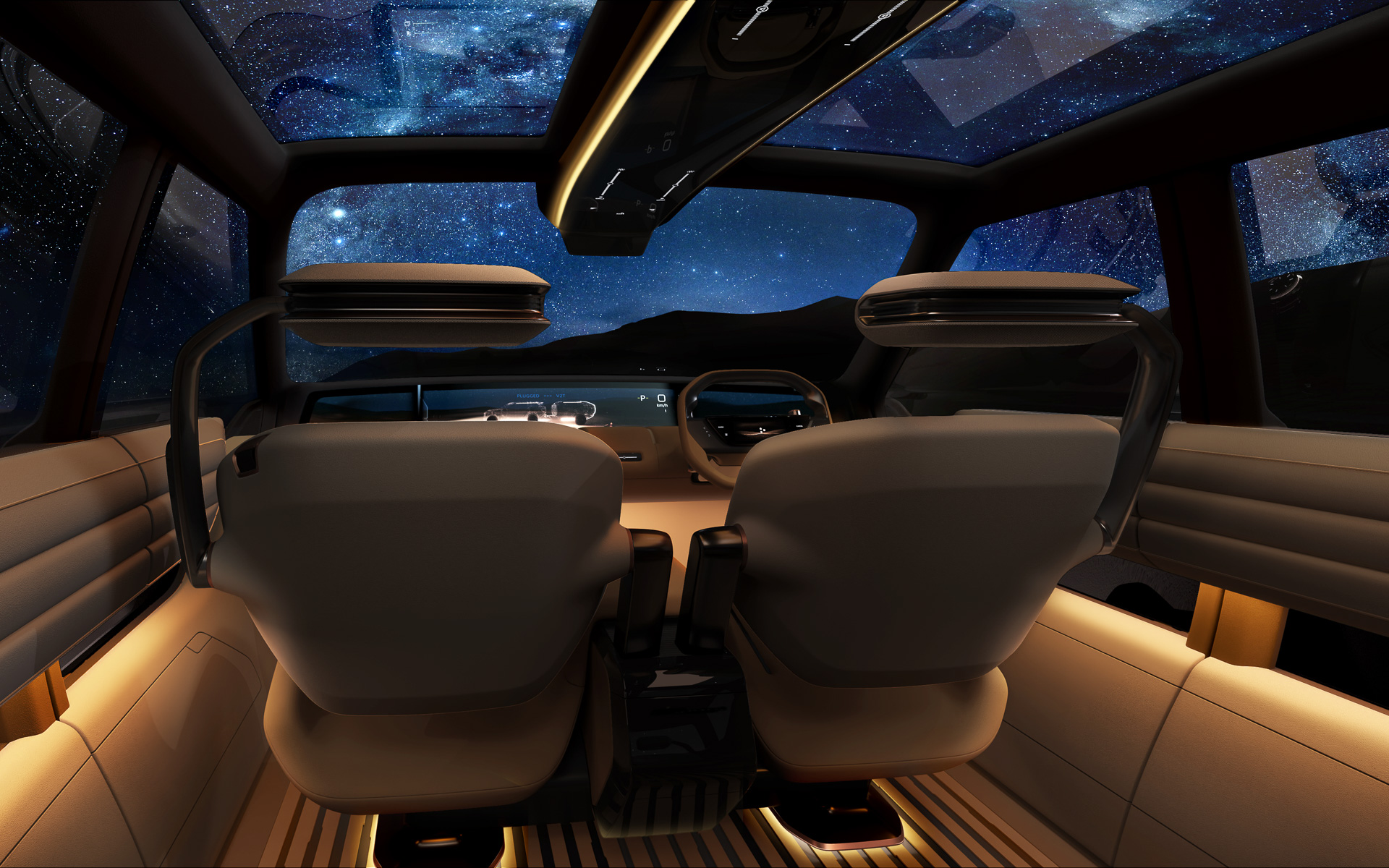 インテリアではドライバーのライフスタイルや価値観に応じてパーソナライズした行き先を提案するほか、センサーが読み取った路面状況をもとに適切なドライブモードを提案するなど、AI技術を活用して周囲の状況や車両状態をリアルタイムに分析する「AI Co-Driver」が特徴