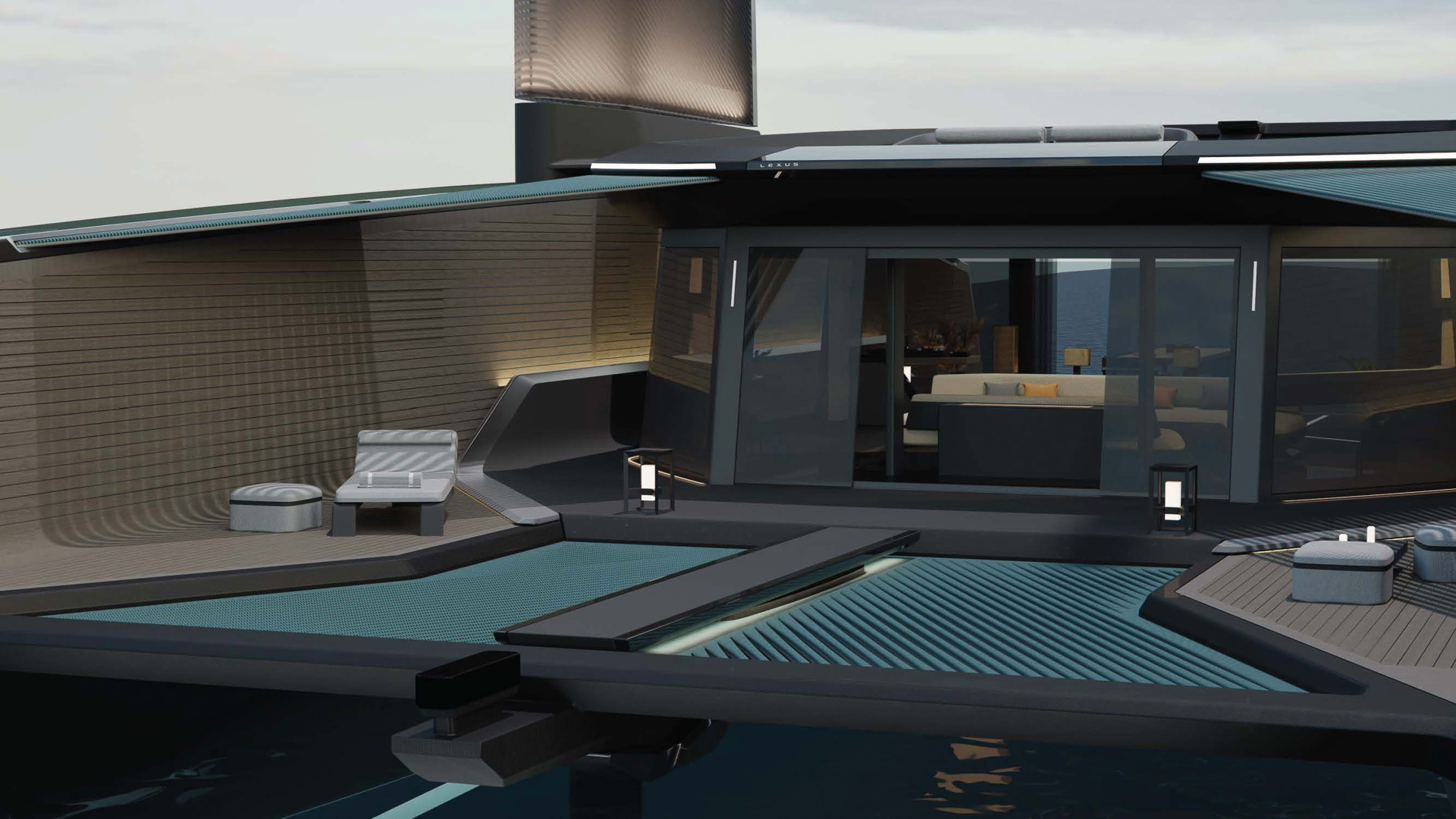 レクサス カタマランの船内