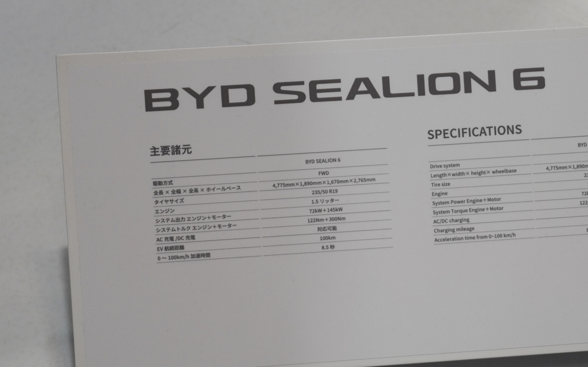 シーライオン6のスペック