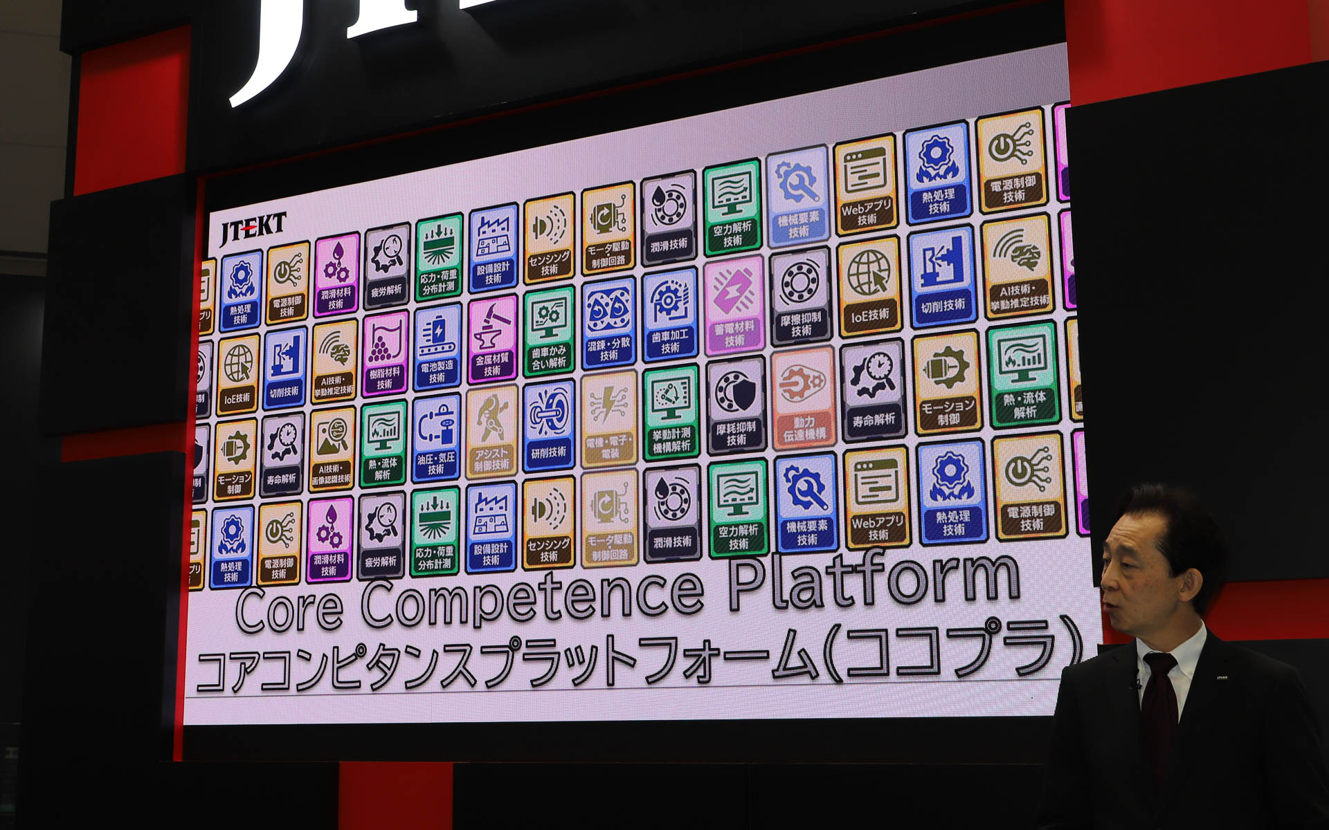 ジェイテクトのさまざまなコンピタンスは、事業に紐づいたものが多く、その垣根をなくして活用できるようにしたのが「コアコンピタンスプラットフォーム」（ココプラ）となる
