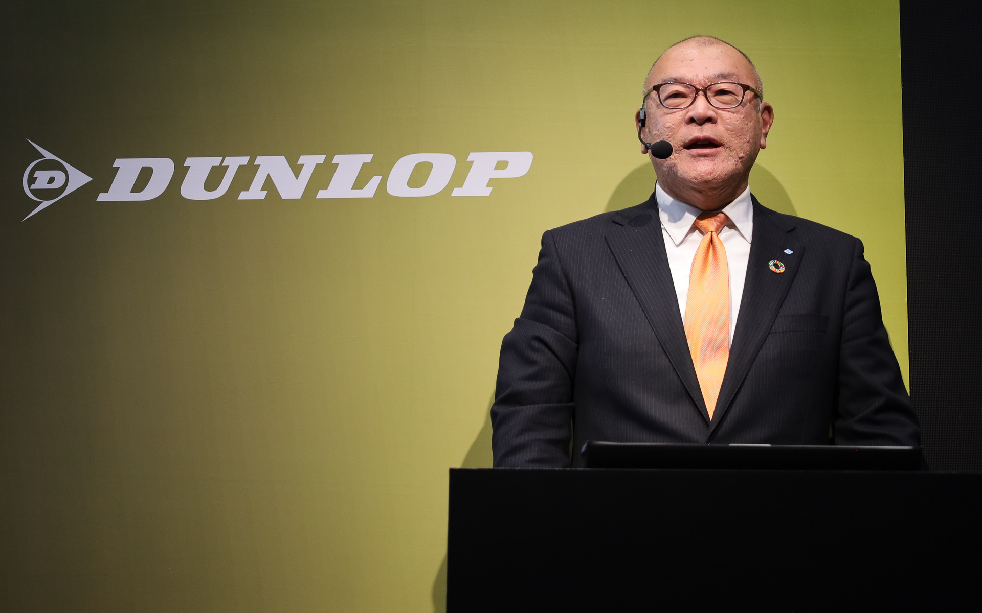 プレスブリーフィングで登壇した住友ゴム工業株式会社 常務執行役員 タイヤものづくり統括 松井博司氏