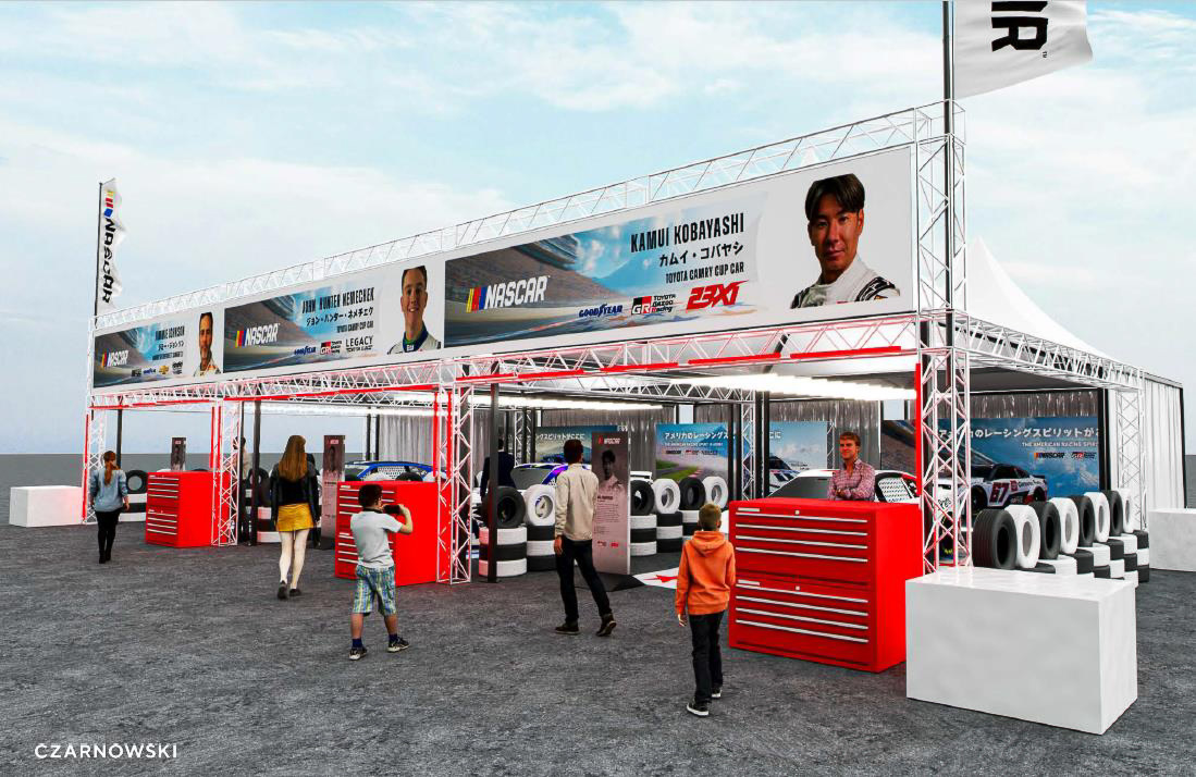 北米モータースポーツ車両の展示・体験ブースも設置される