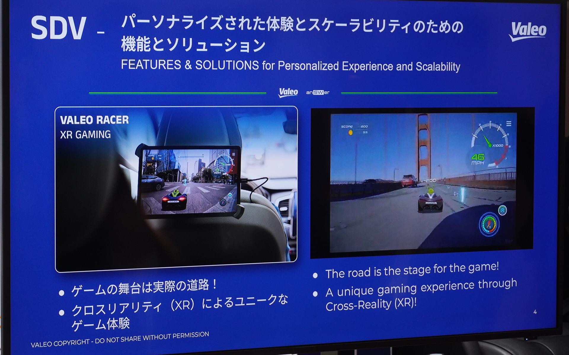 クロス・リアリティ（XR）を活用したビデオゲーム「ヴァレオ・レーサー」