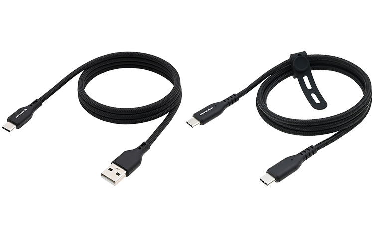 USBケーブル「CD-U0110AC」（左）と「CD-U0610CC」（右）