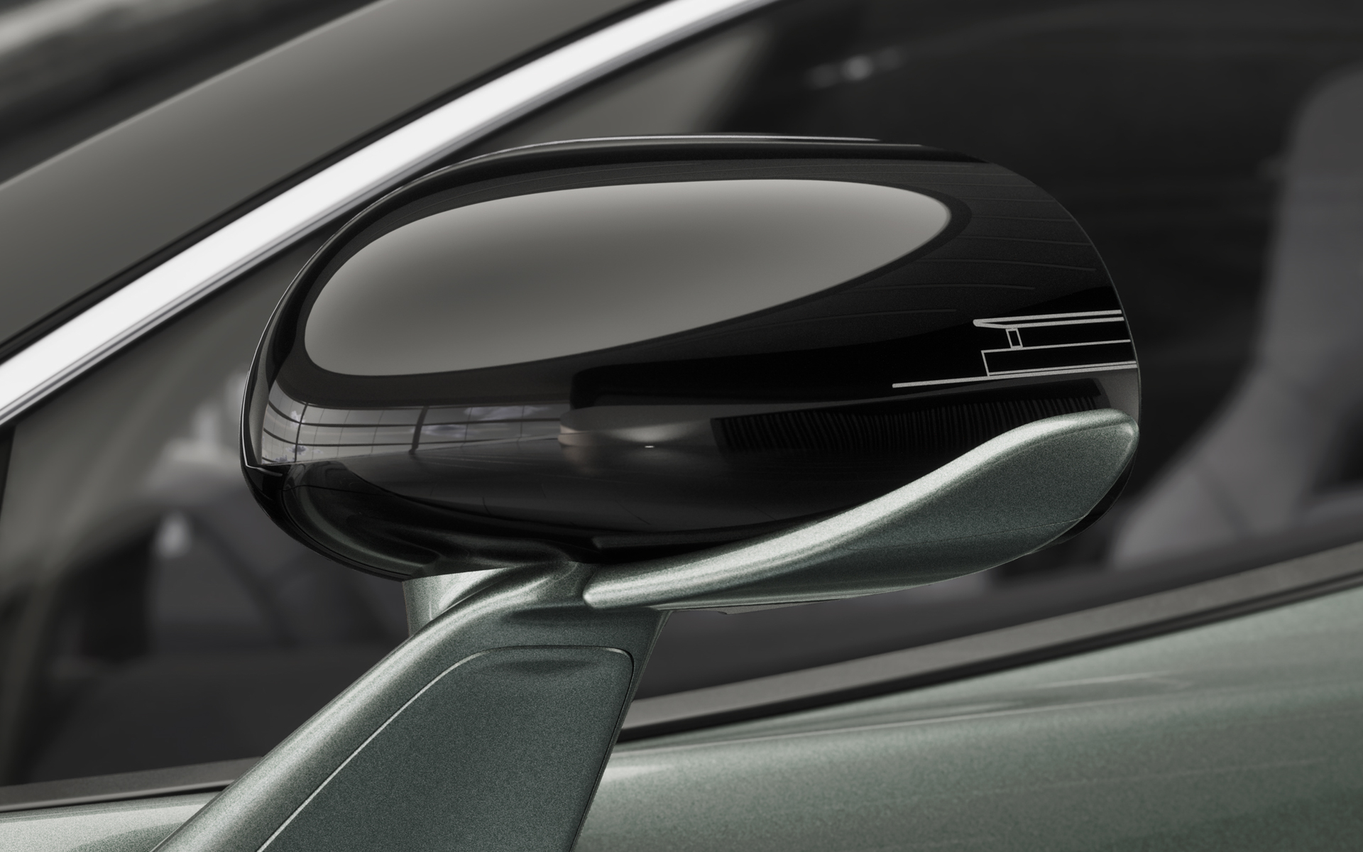 サイドミラーにはMTCをモチーフにした繊細なパターンが描かれている