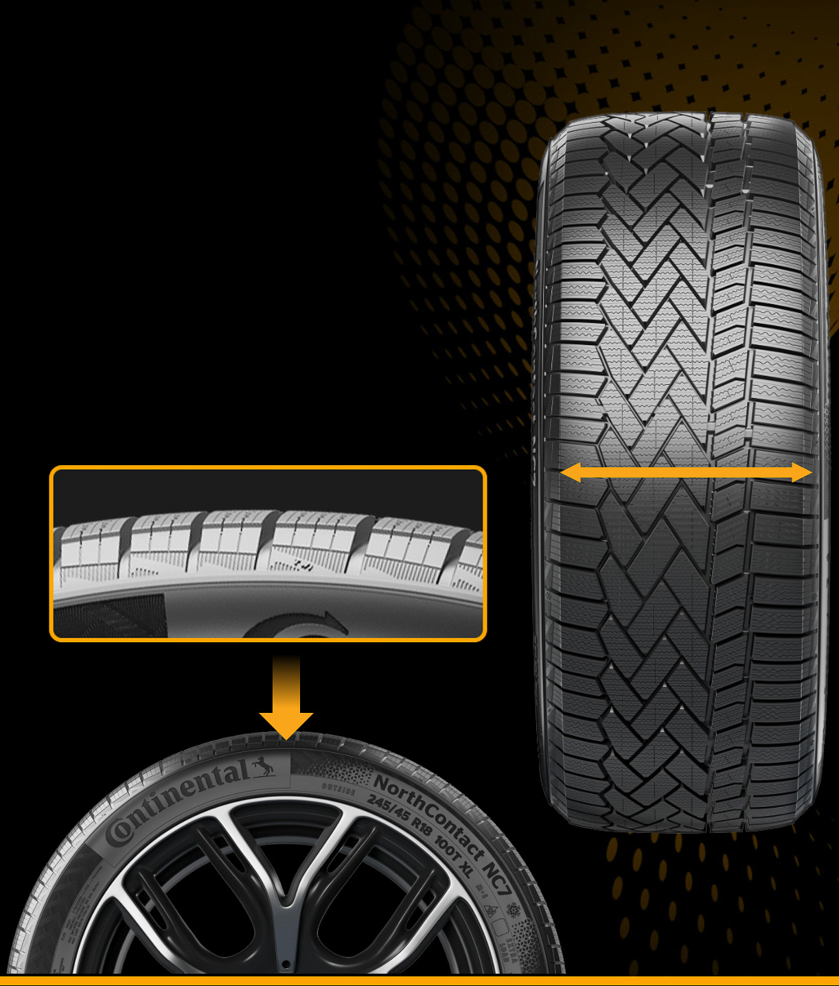 接地面効果によって氷上性能を向上させる「ワイド・カーカス・プロファイル」