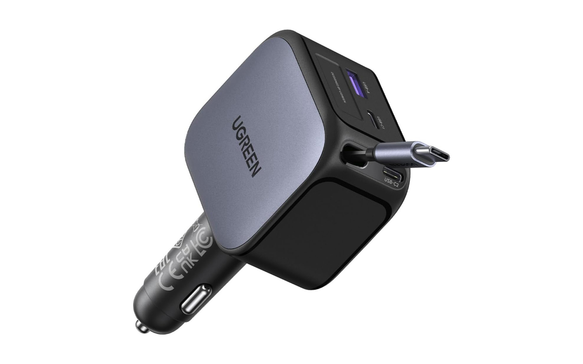 クルマでスマホやノートPCを高速充電できて、コードが邪魔にならない車載充電器がお得