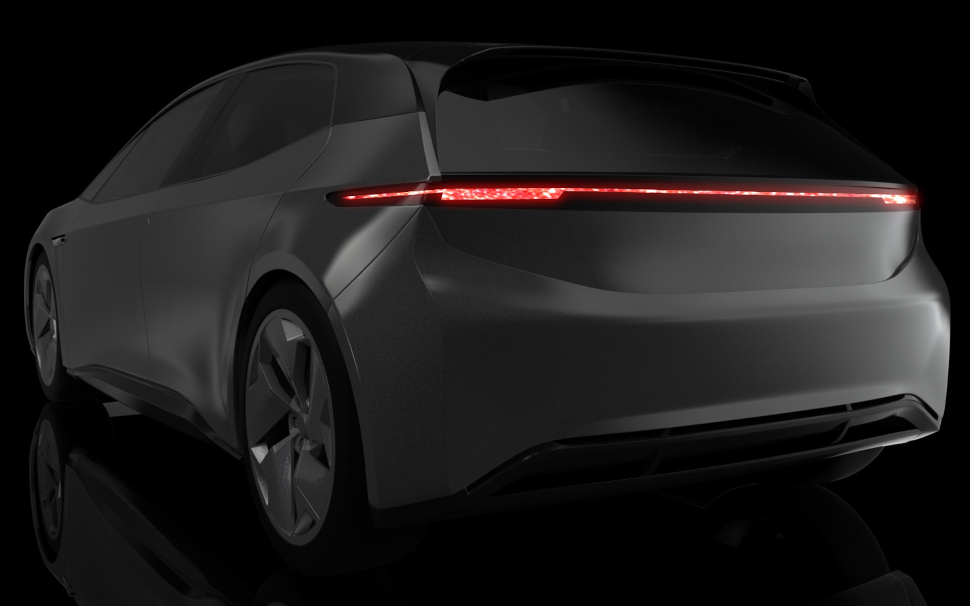 粒状面発光リアランプを採用した四輪車のデザイン例