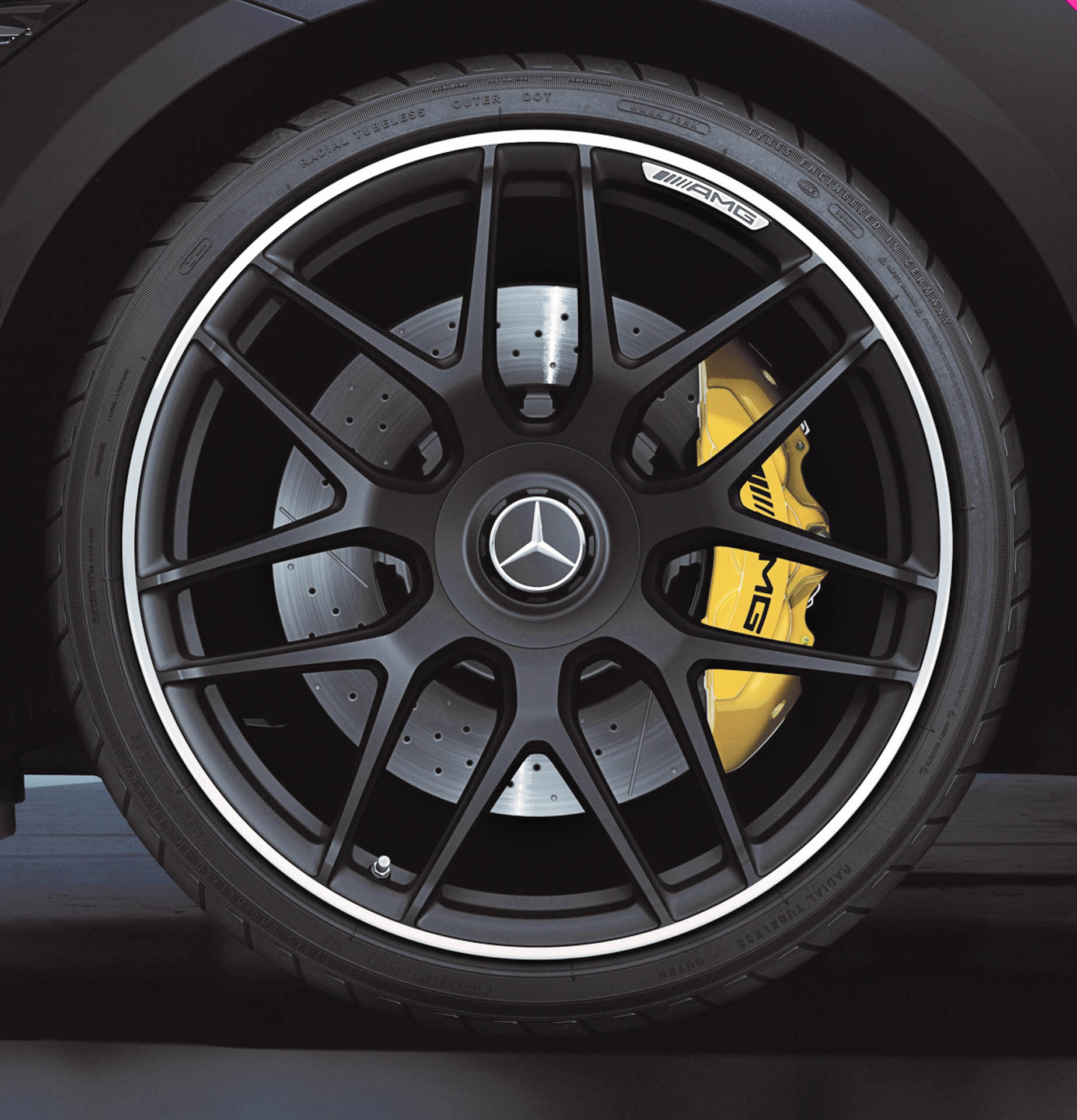 21インチAMGアルミホイール（鍛造）＆AMGイエローブレーキ・キャリパー