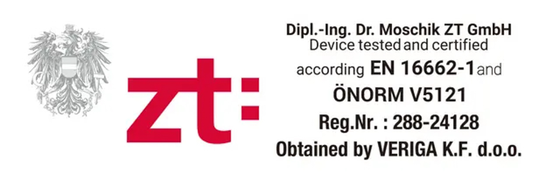 モビルシュシュは、オーストリアのスタンダード規格ÖNORMの布製タイヤ滑り止めカバー規格「EN16662-1」の認定を取得済み