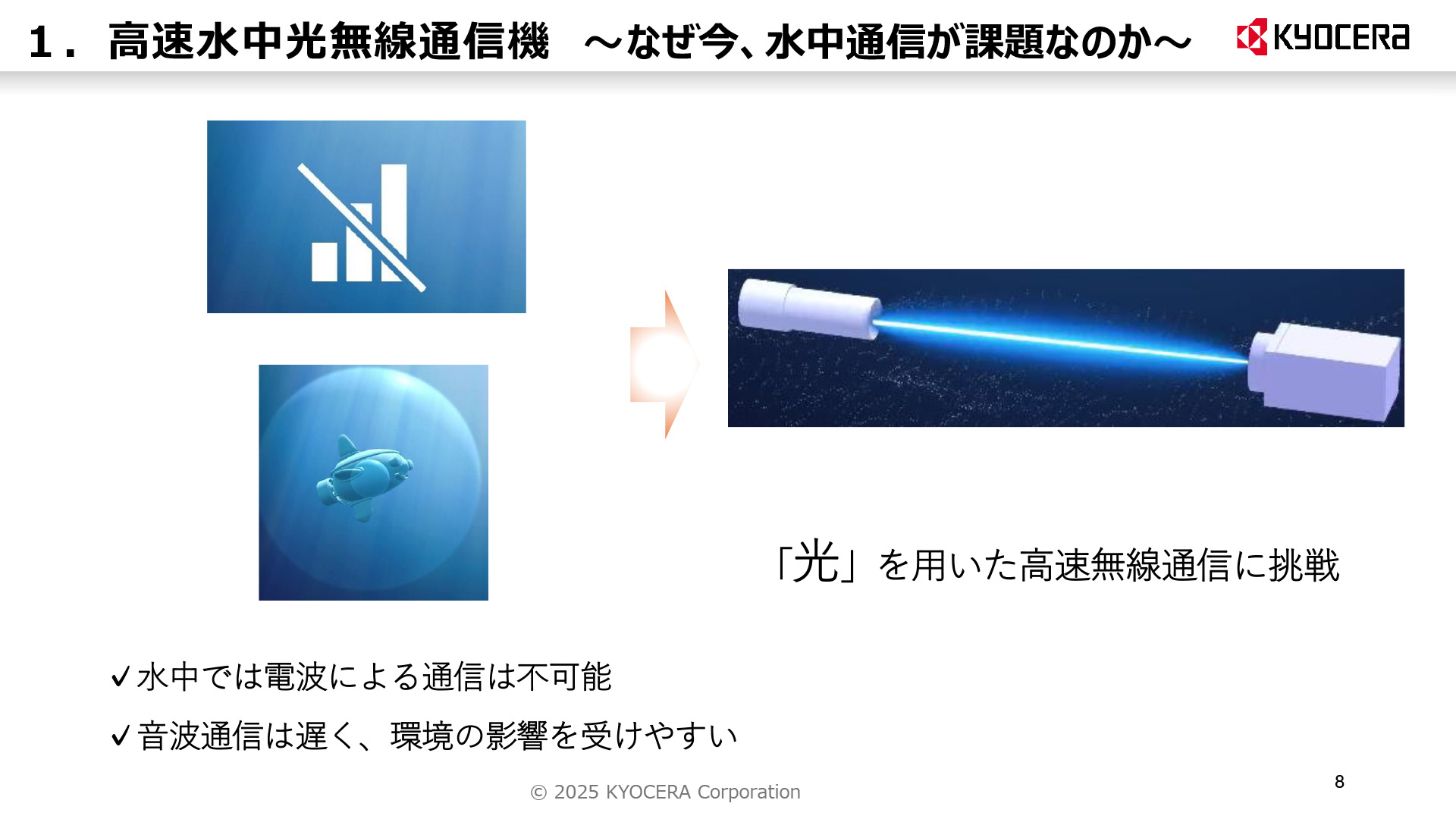 水中通信の課題