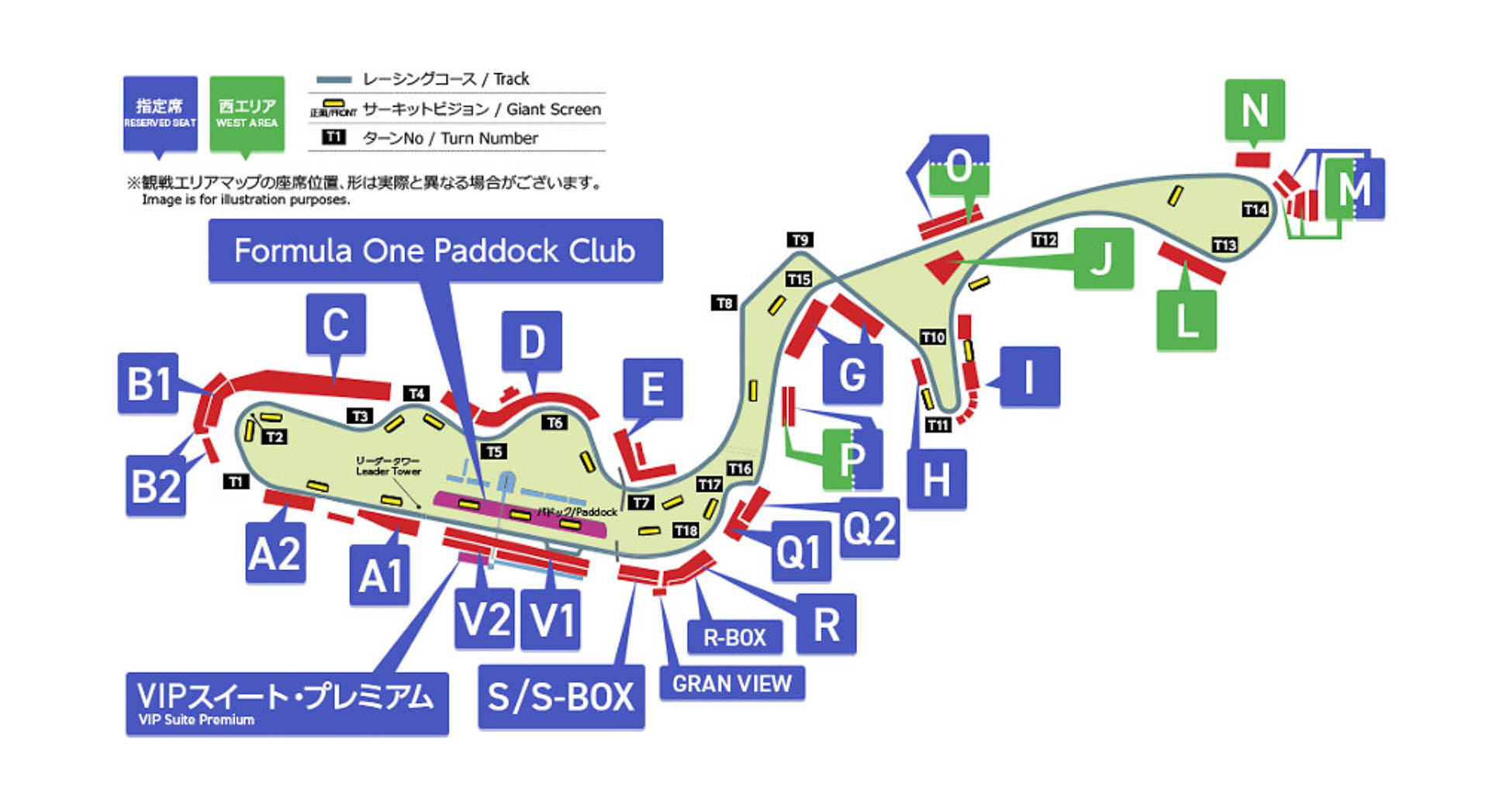 2026年F1日本グランプリのチケット発売エリア