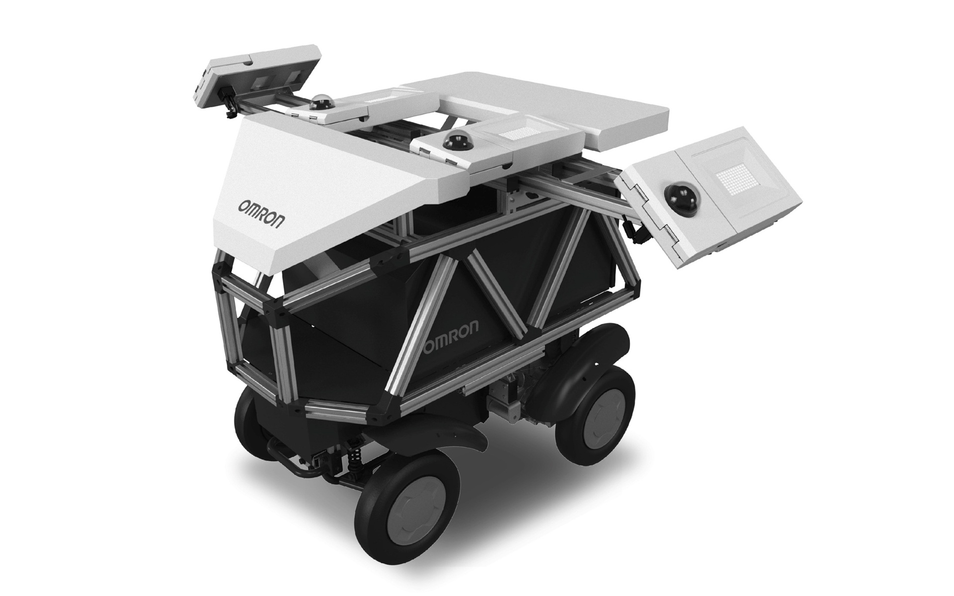 作物生育モニタリングでの活用、オムロン株式会社：果樹園での作物センシングロボット