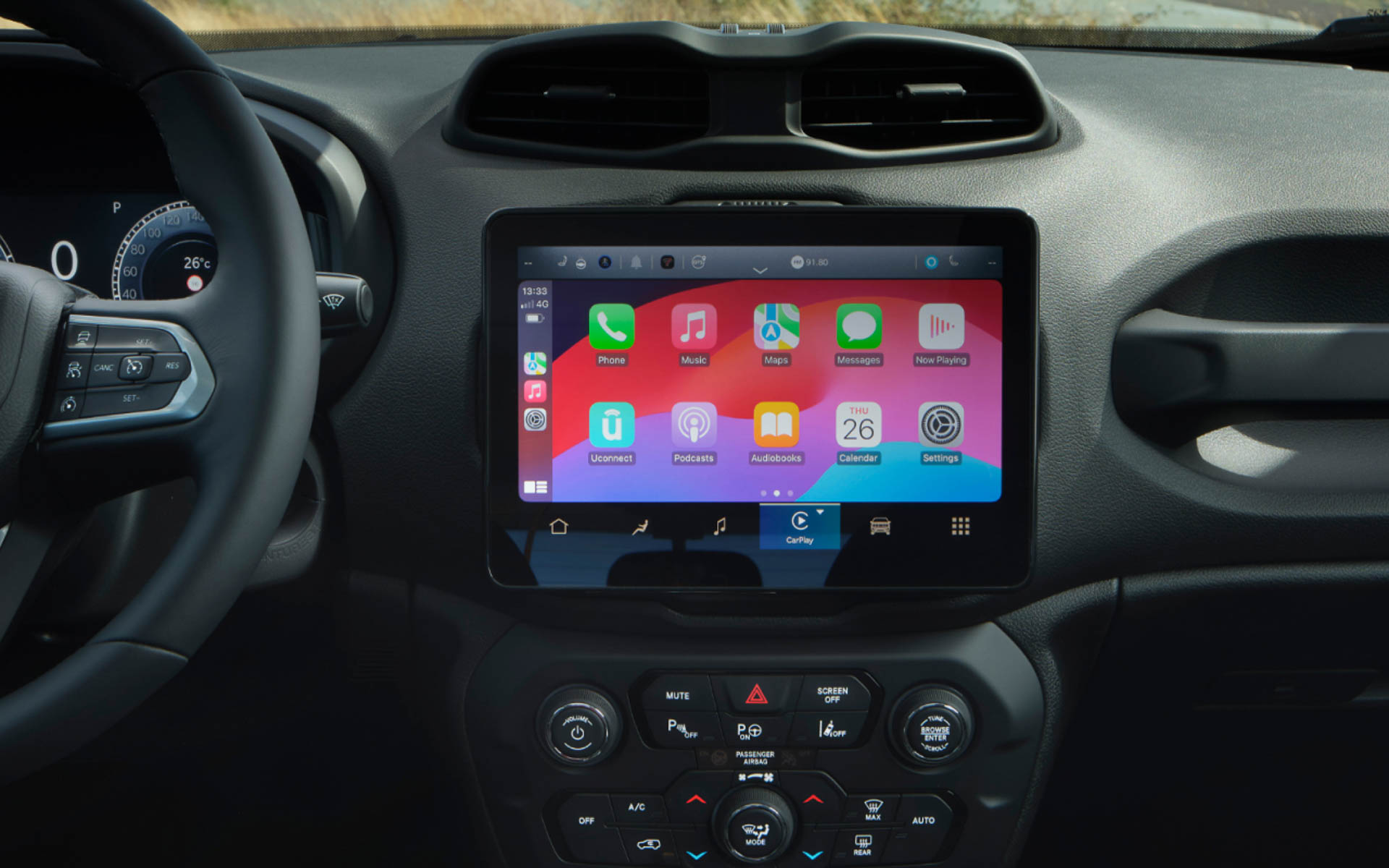 インテリアにもグリーンのアクセントを採用