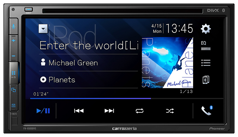 6.8V型ワイドVGAモニターを搭載した2DINサイズの「FH-8500DVS」