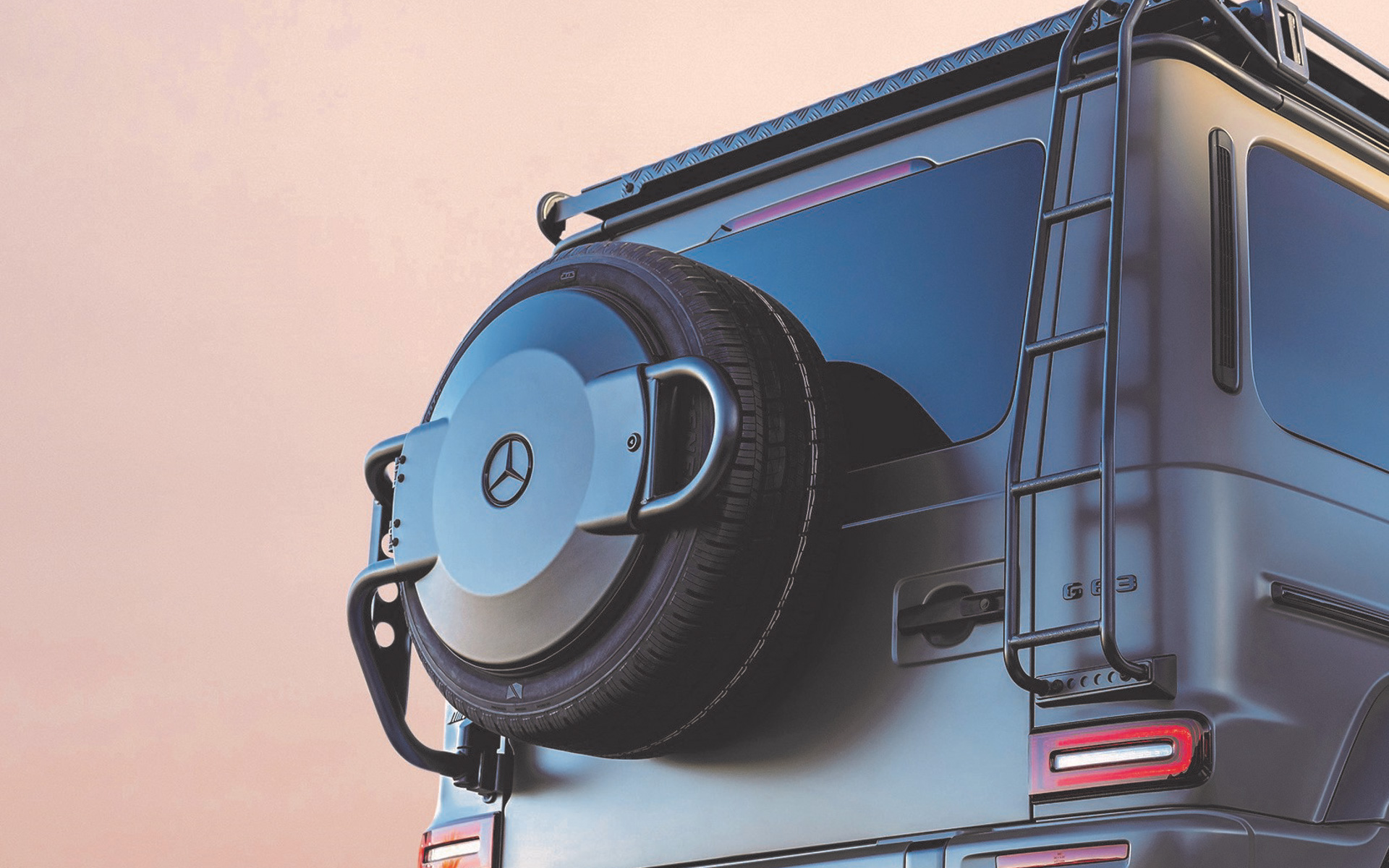 PROFESSIONAL仕様のルーフラゲッジとスペアタイヤホルダーを採用