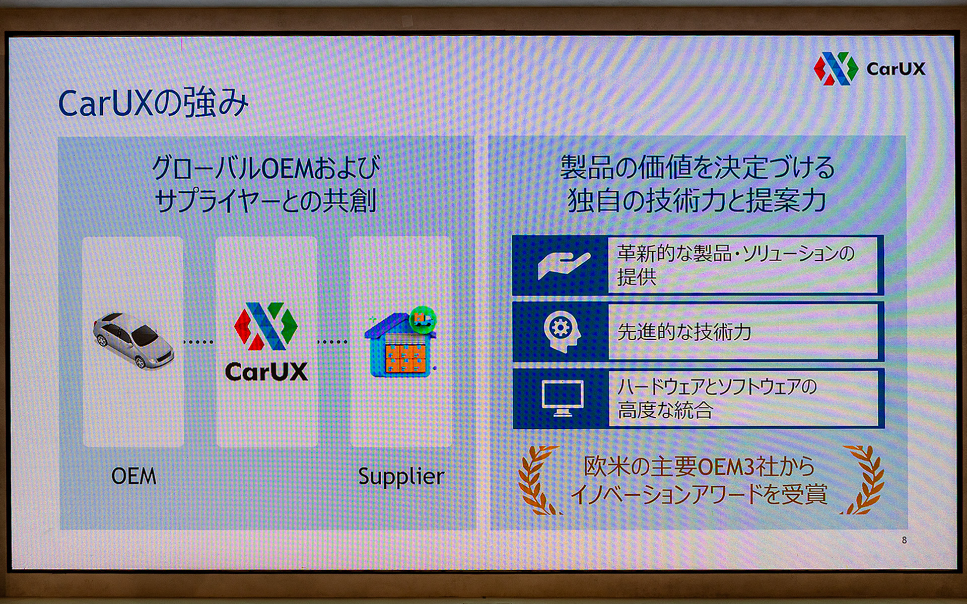 CarUXは技術力と提案力で欧米の主要OEMからイノベーションアワードを受賞している