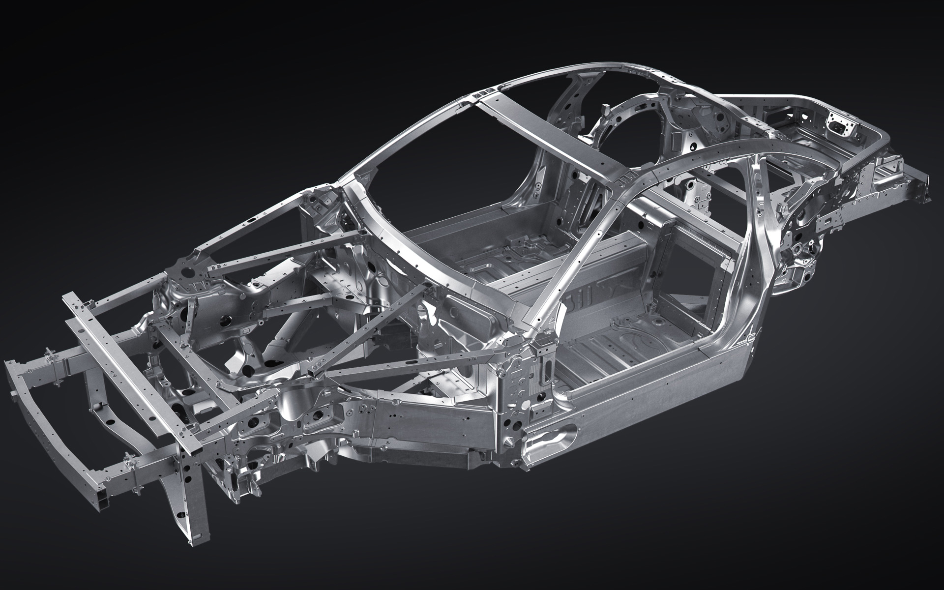 アルミで組まれたボディフレーム