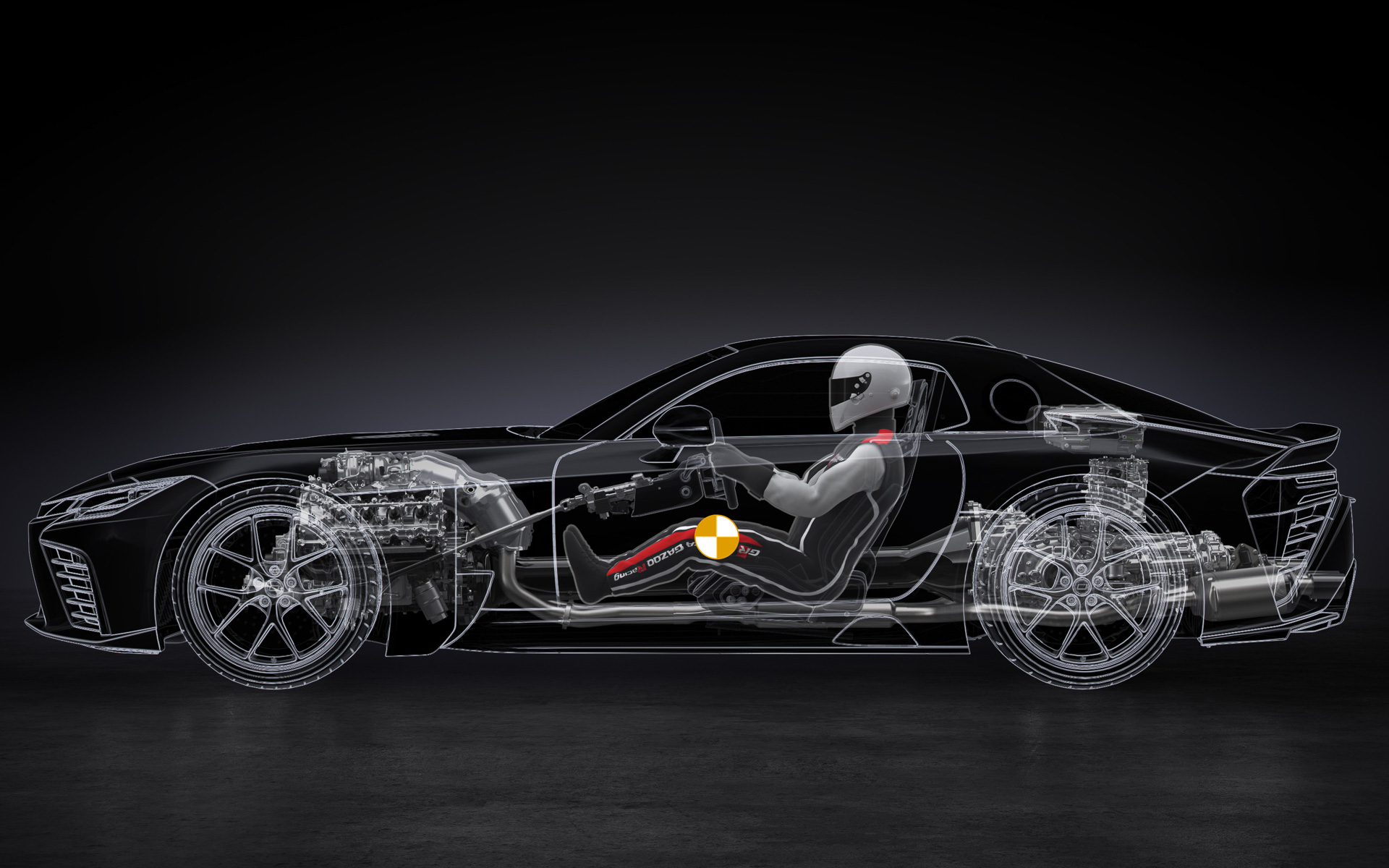 GR GTの構造物概念図。とにかく低く低く搭載されている