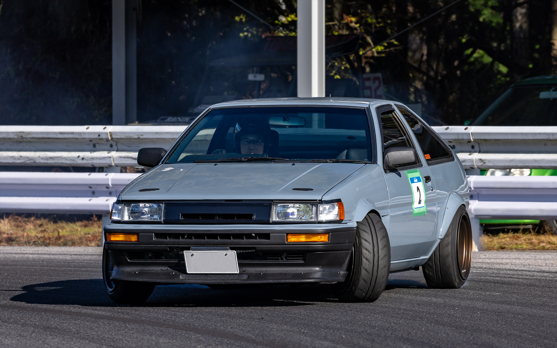 山中選手が選んだ2番のトヨタ・カローラレビン（AE86）。選ばれたなかで唯一ドリフト参加車