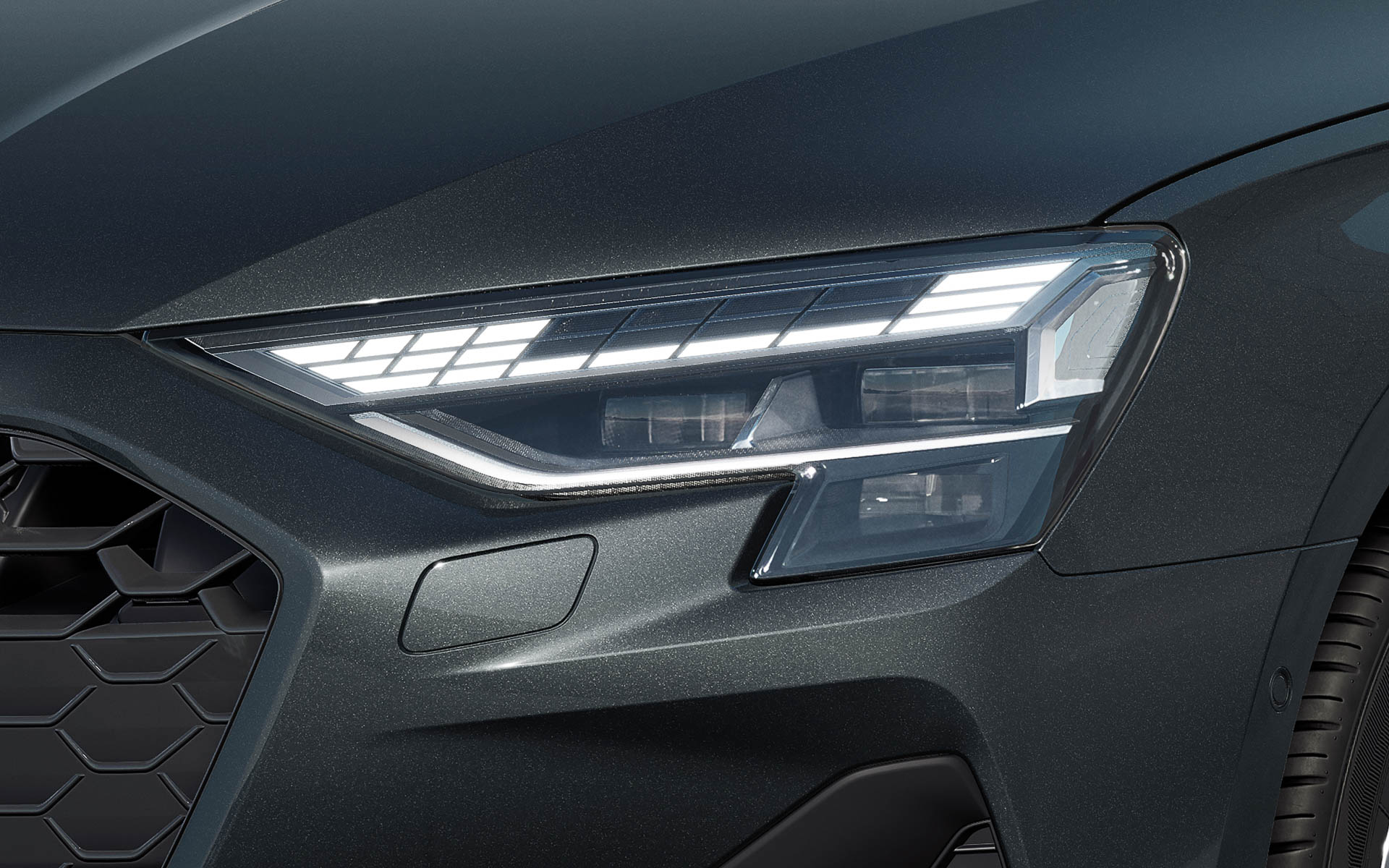 4種類のパターンが選択できるデジタルデイタイムランニングライトを搭載するマトリクスLEDヘッドライトを特別装備