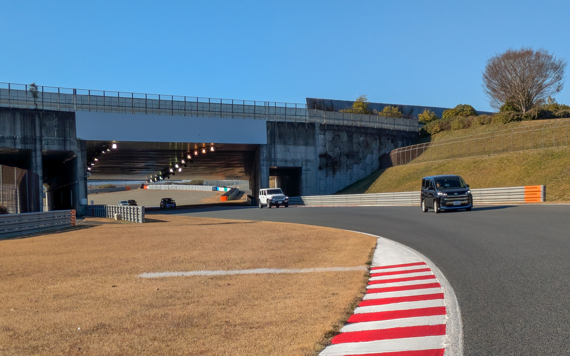 モビリティリゾートもてぎは、楕円のオーバルコースと通常のサーキットコースが交わる部分が立体交差となっている。国内サーキットで立体交差があるのは、モビリティリゾートもてぎと鈴鹿サーキットだけ