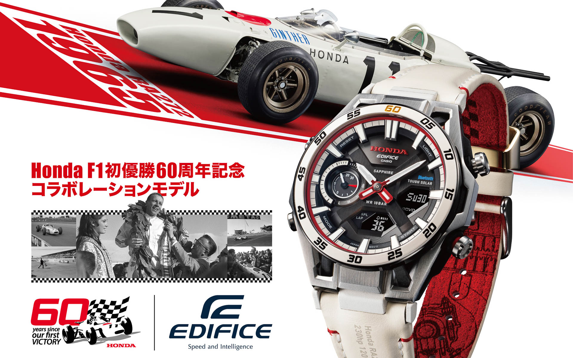 ホンダF1初優勝60周年記念コラボモデル“EDIFICE”ECB-2300HR