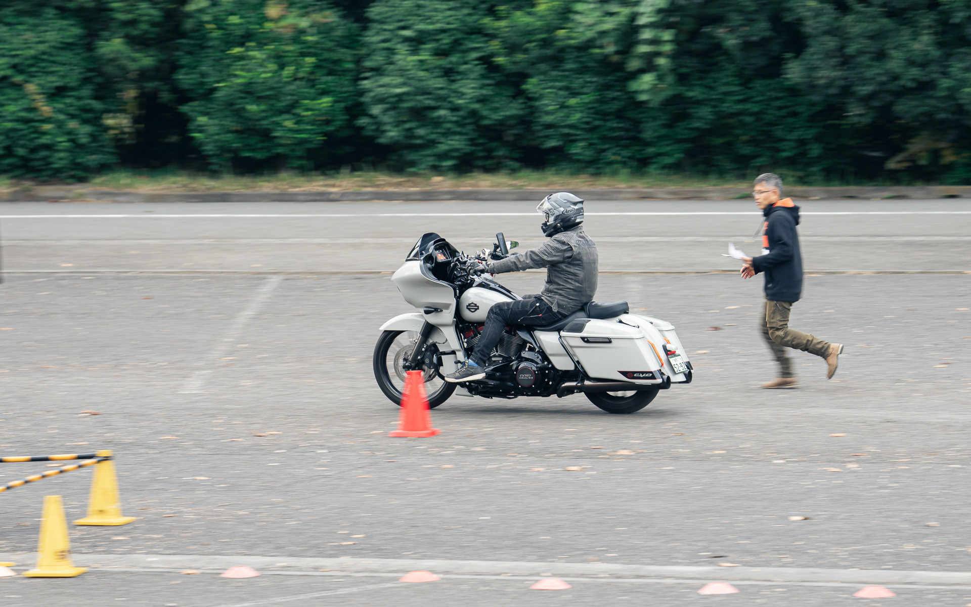 ブレーキ操作についてレクチャーいただく。教わる前と後で安全度が違うことを実感