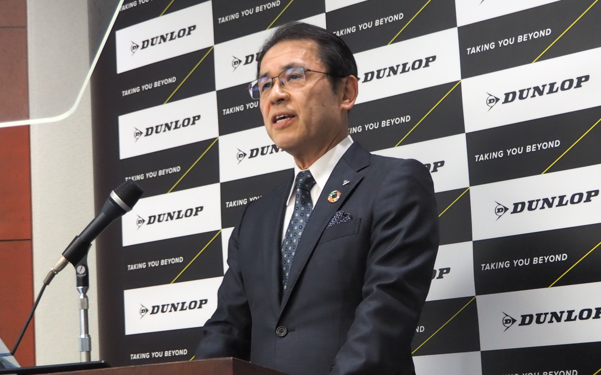 年末記者会見を行なった住友ゴム工業株式会社 代表取締役社長 山本悟氏