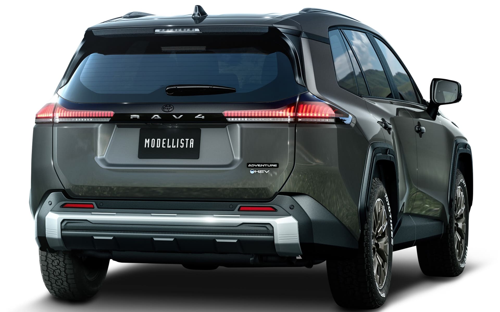 「フロントバンパーガーニッシュ（LED付き）」と「リアバンパーガーニッシュ」の2つをまとめた「MODELLISTAボディパーツセット（LED付き）」装着イメージ。価格は22万円