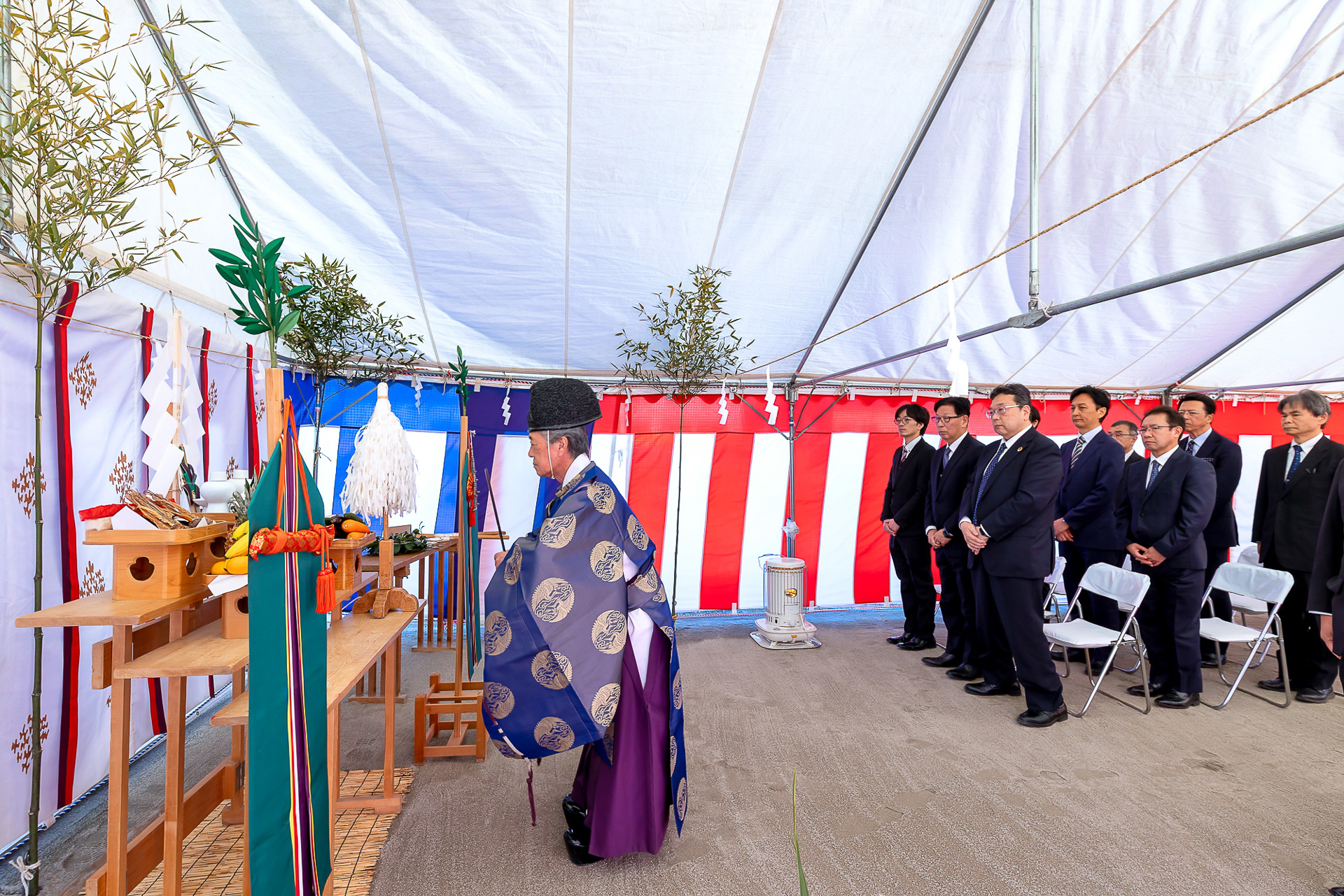 地鎮祭には株式会社小野測器 代表取締役社長の大越祐史氏も出席
