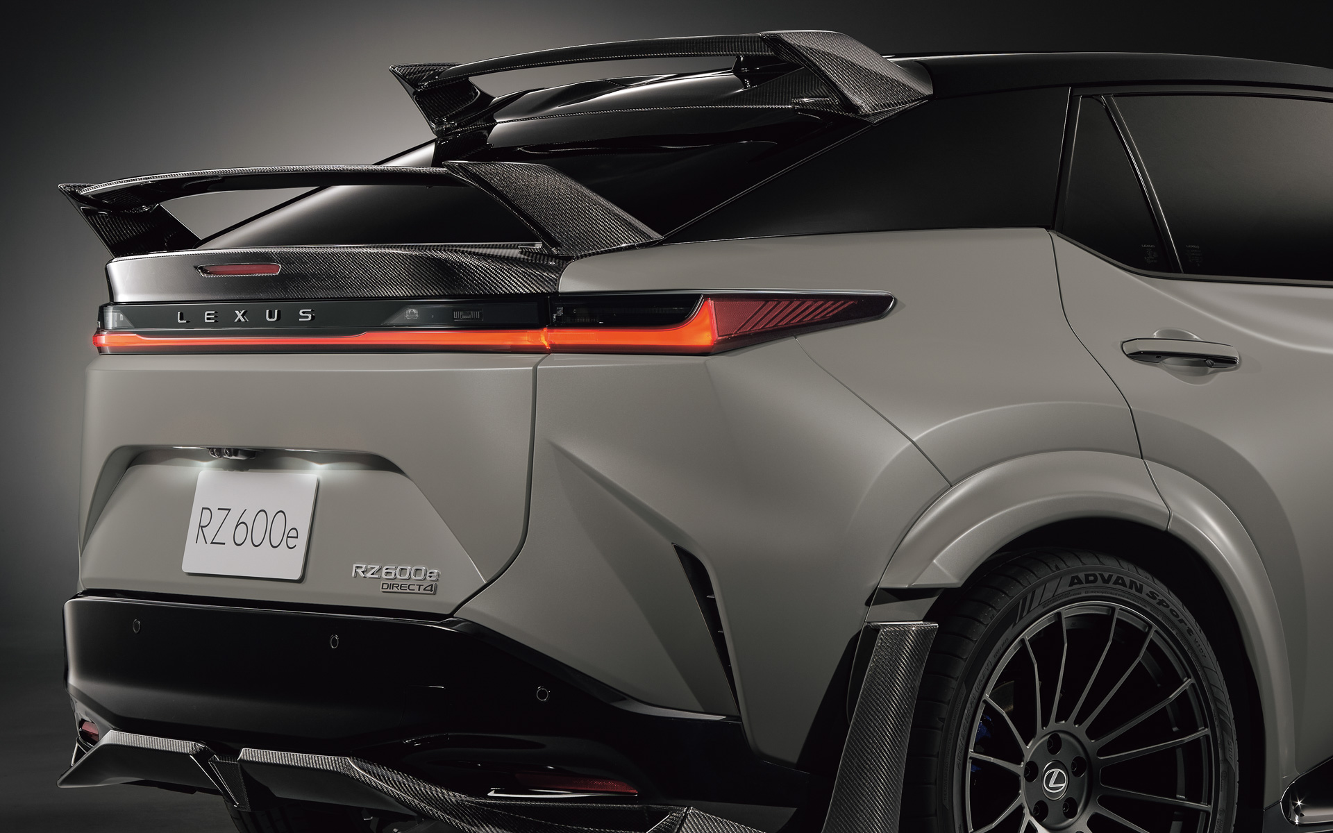 ルーフとリアの2段構成となっているカーボンリアウィング