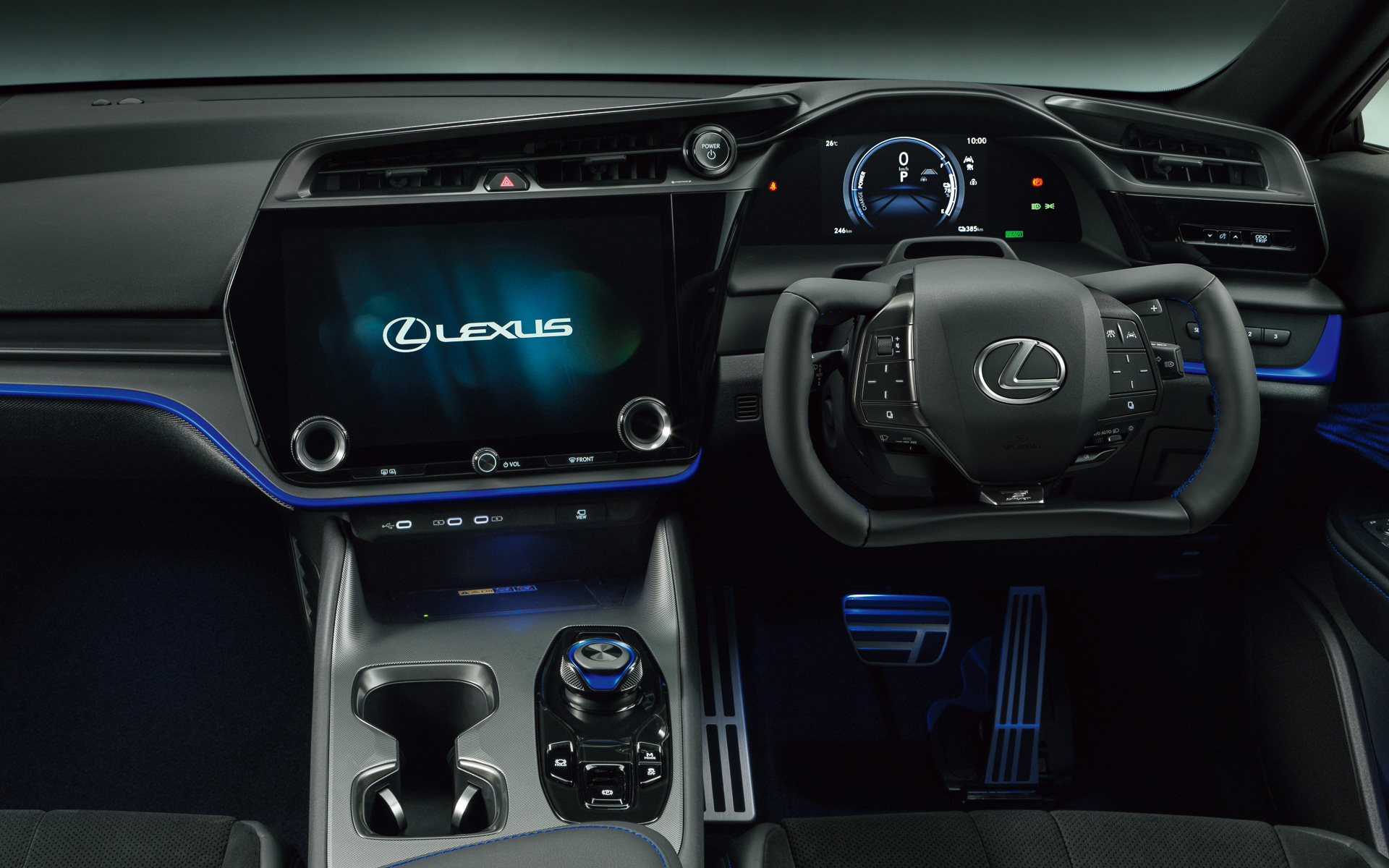 特別仕様車のインテリア。ステアバイワイヤシステムと専用異型ステアリングホイールを採用