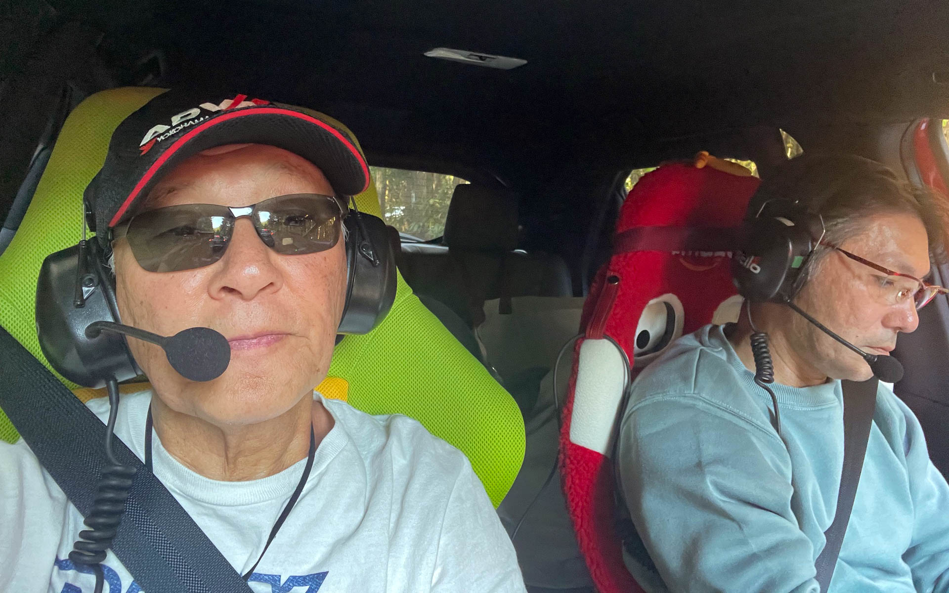 全日本ラリー選手権 ハイランドマスターのレッキ中にユックリ走ってペースノートを作っているところ。コ・ドライバーはベテランの田中直樹選手でいろいろ教えてもらった