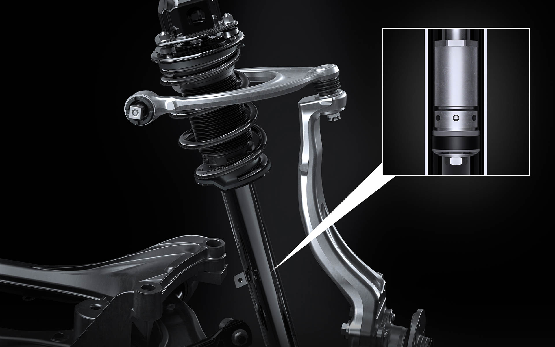 リニアソレノイド式AVSショックアブソーバー（フロント）のイメージ