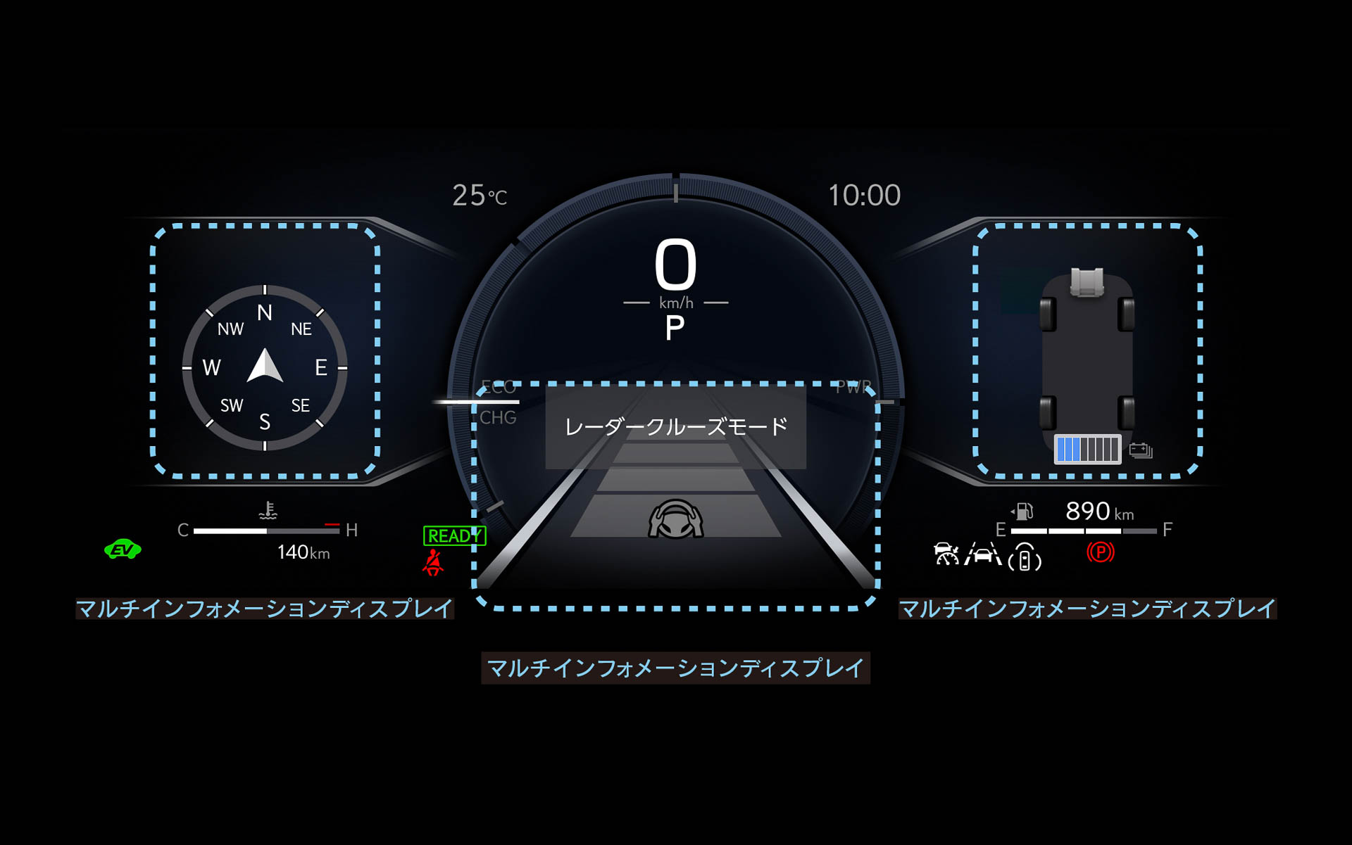 12.3インチTFT液晶式メーター（TFTカラーマルチインフォメーションディスプレイ）Normalモードのイメージ