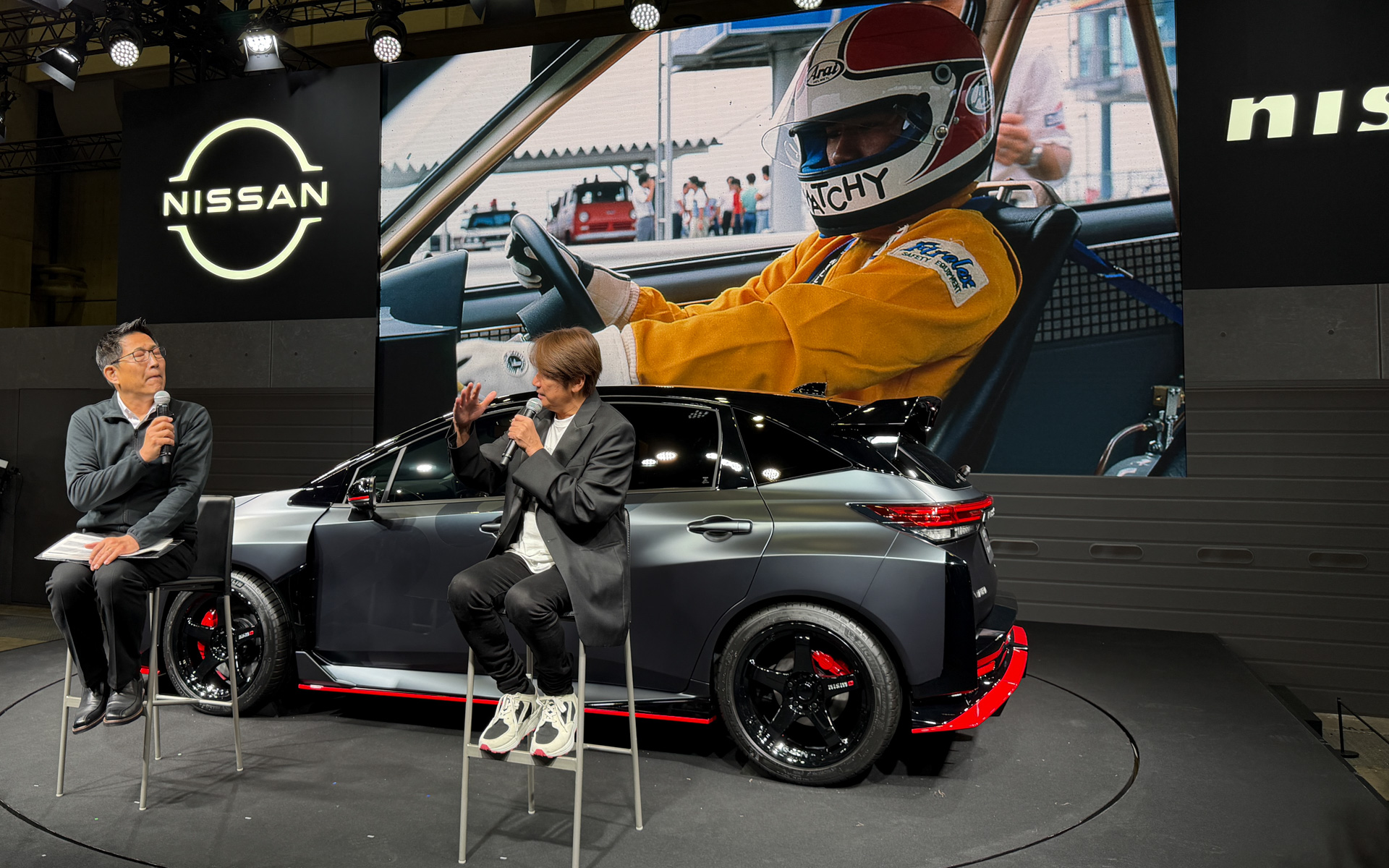 トークイベントでは日産「マーチ」のCM出演から始まりレースの世界と出会っていくこれまでの振り返りが語られた