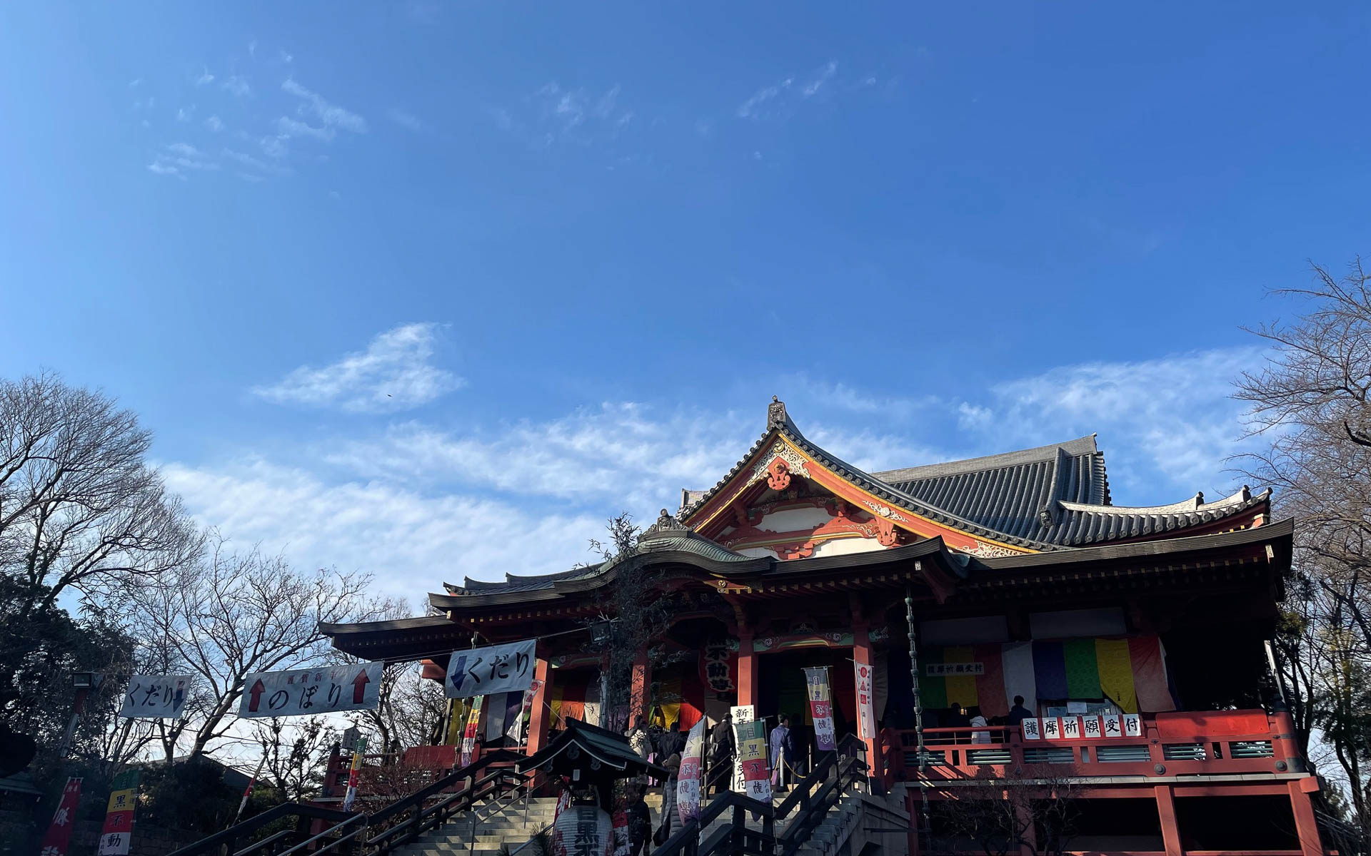 土地の氏神様に初詣。良い天気で幸いでした