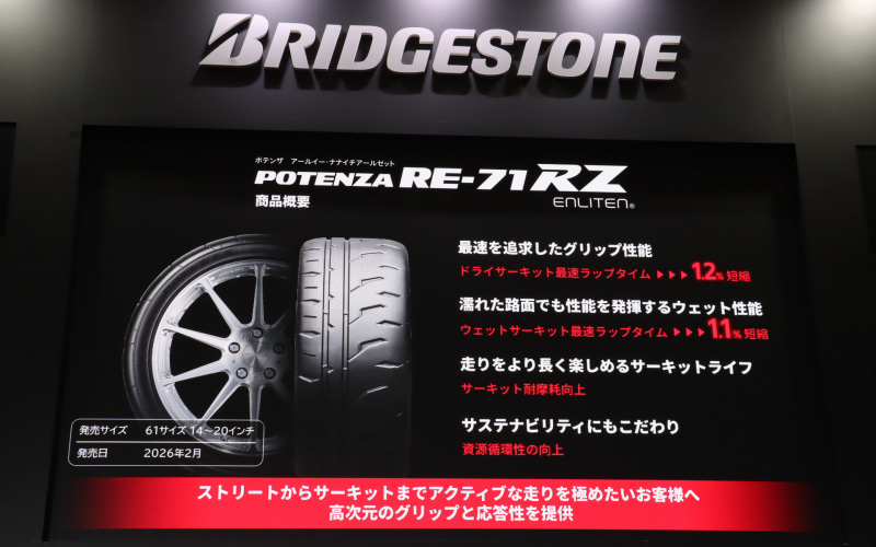 ブリヂストン、2月販売開始の新製品「ポテンザ RE-71RZ」を「ポルシェ