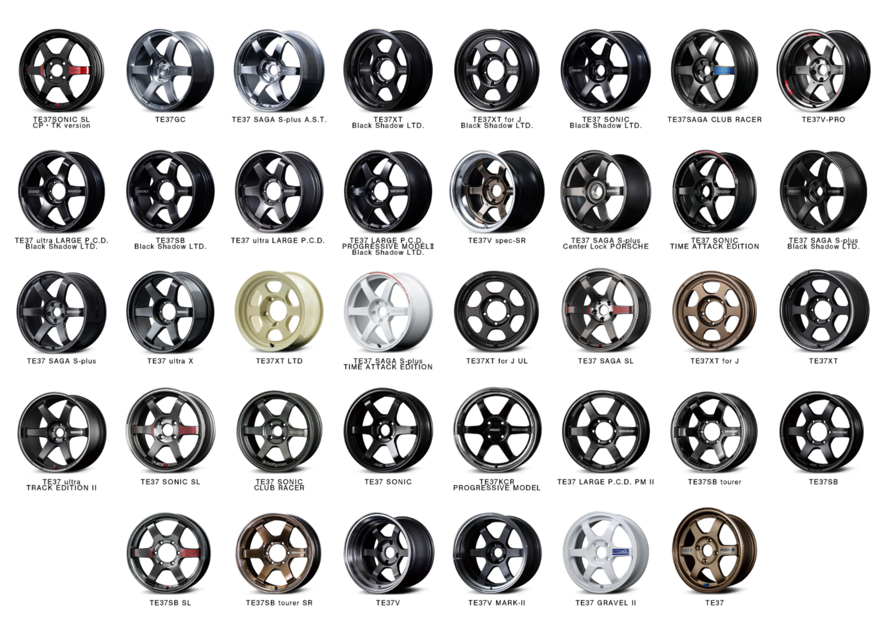 TE37シリーズのラインアップ