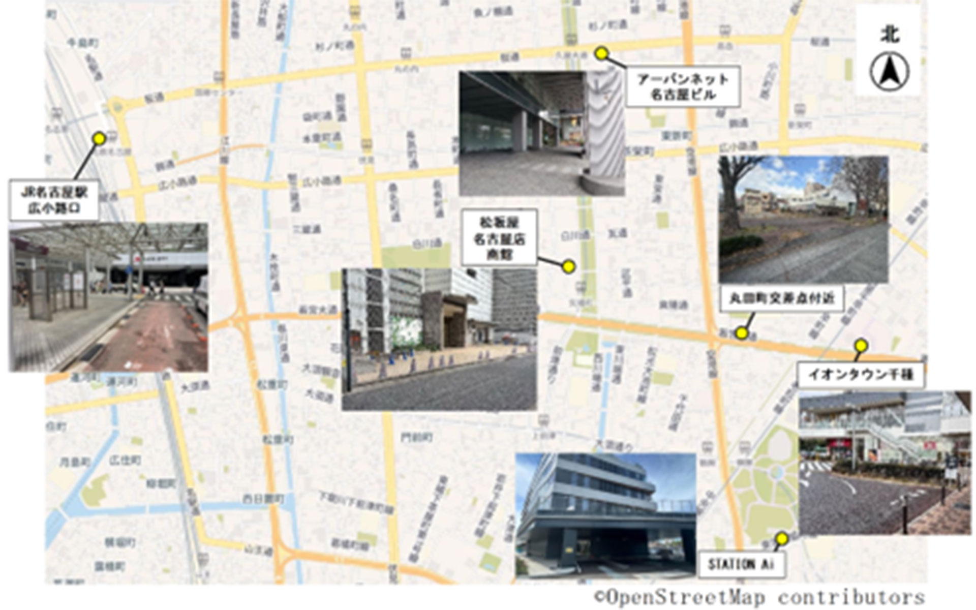 乗降場所の地図