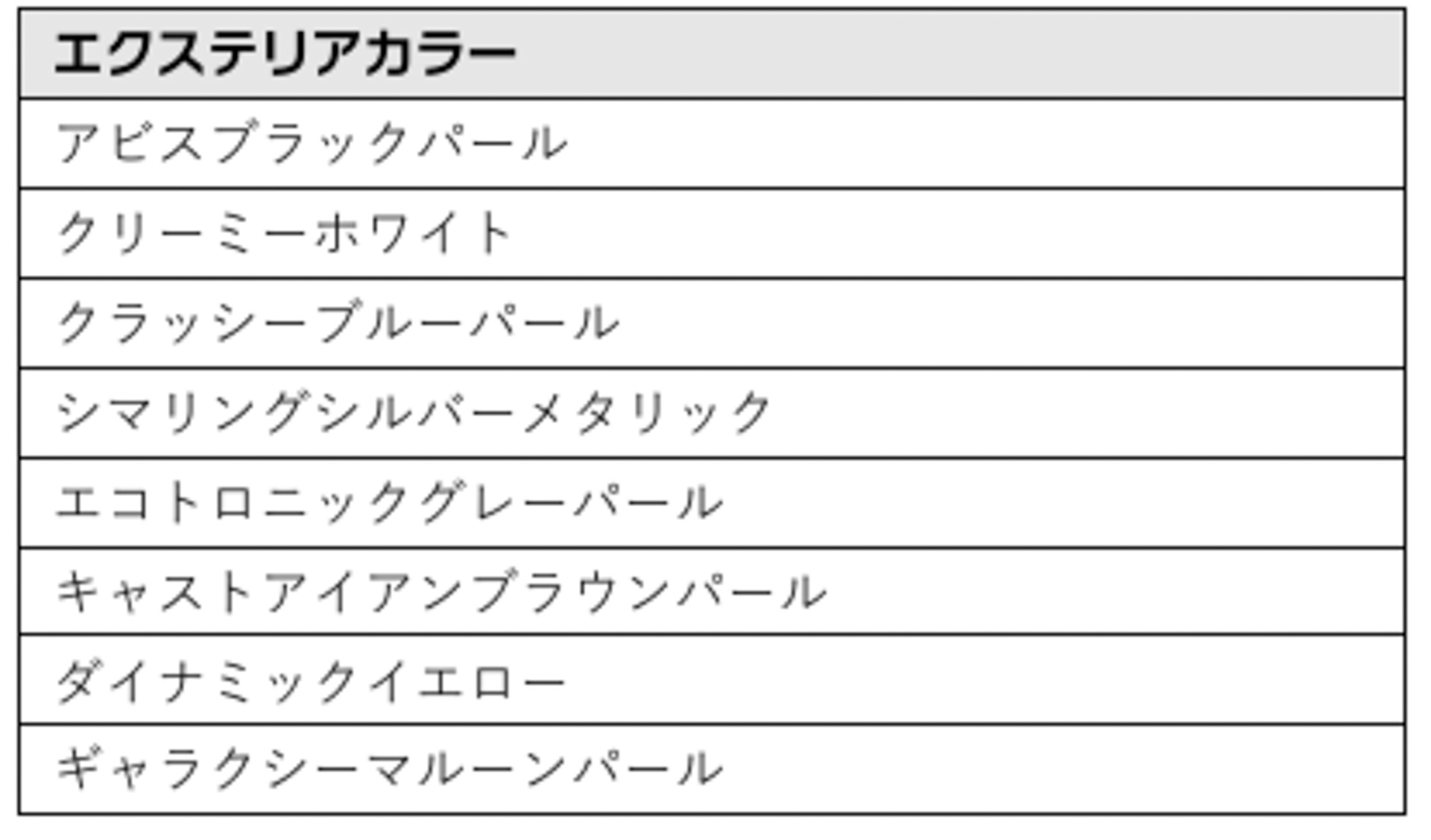 エクステリアカラー
