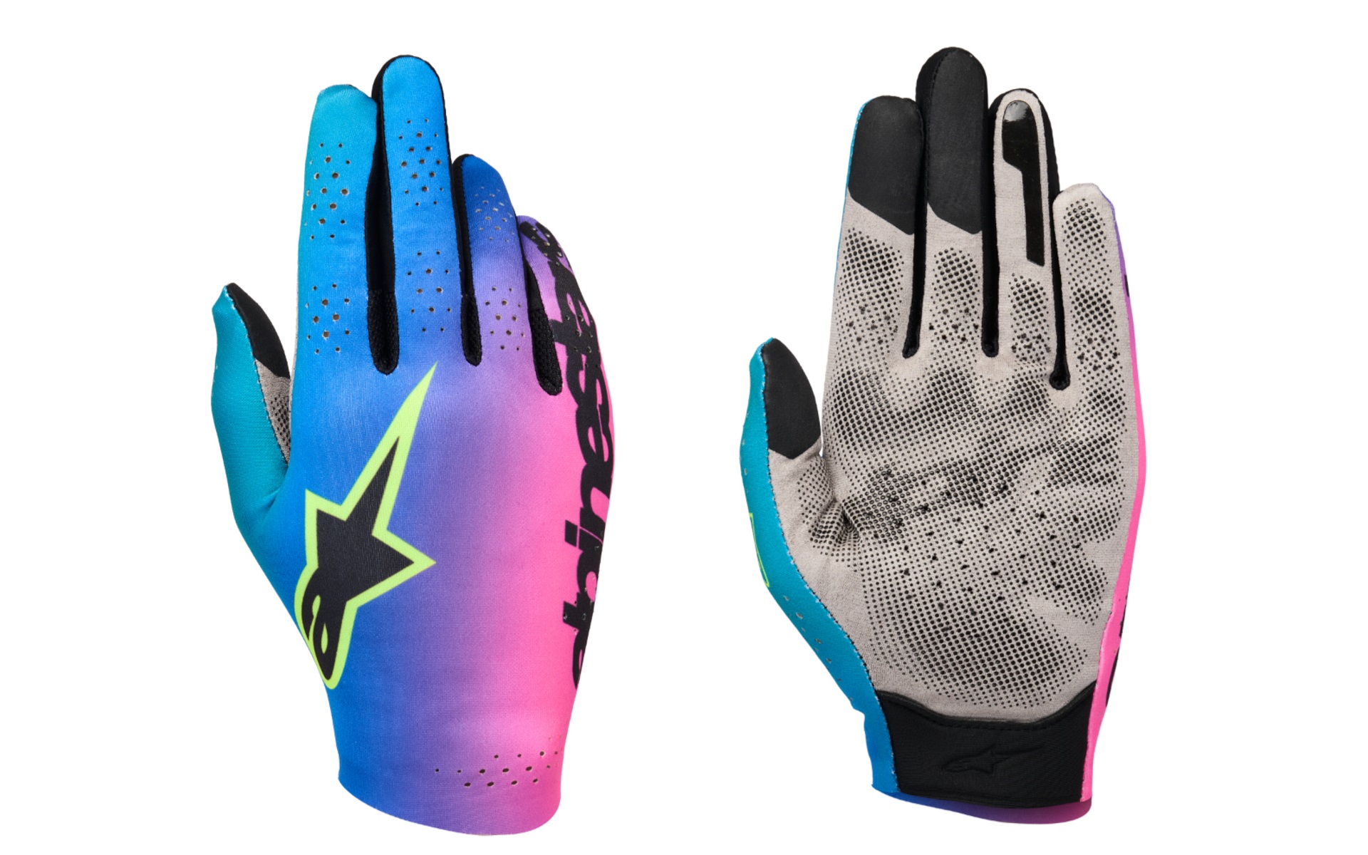 「SIM GLOVES GRAPHIC 2」カラーはORANGE NEON PURPLE WHITE