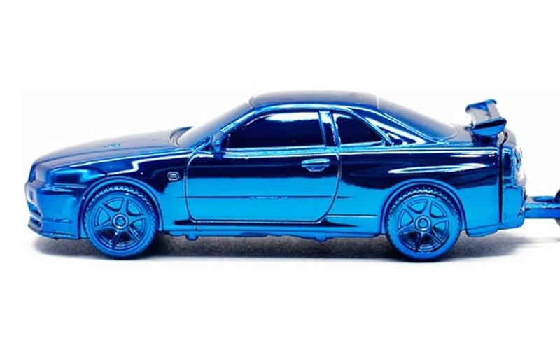 日産「スカイラインGT-R（BNR34）」メタルキーチェーン“ブルーエディション”