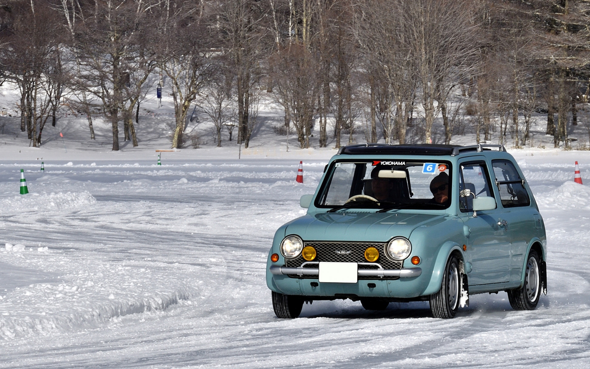 日産「パオ」で女神湖で開催されたプロスペック主催「Winter Driving Park 2026」に参加してみた